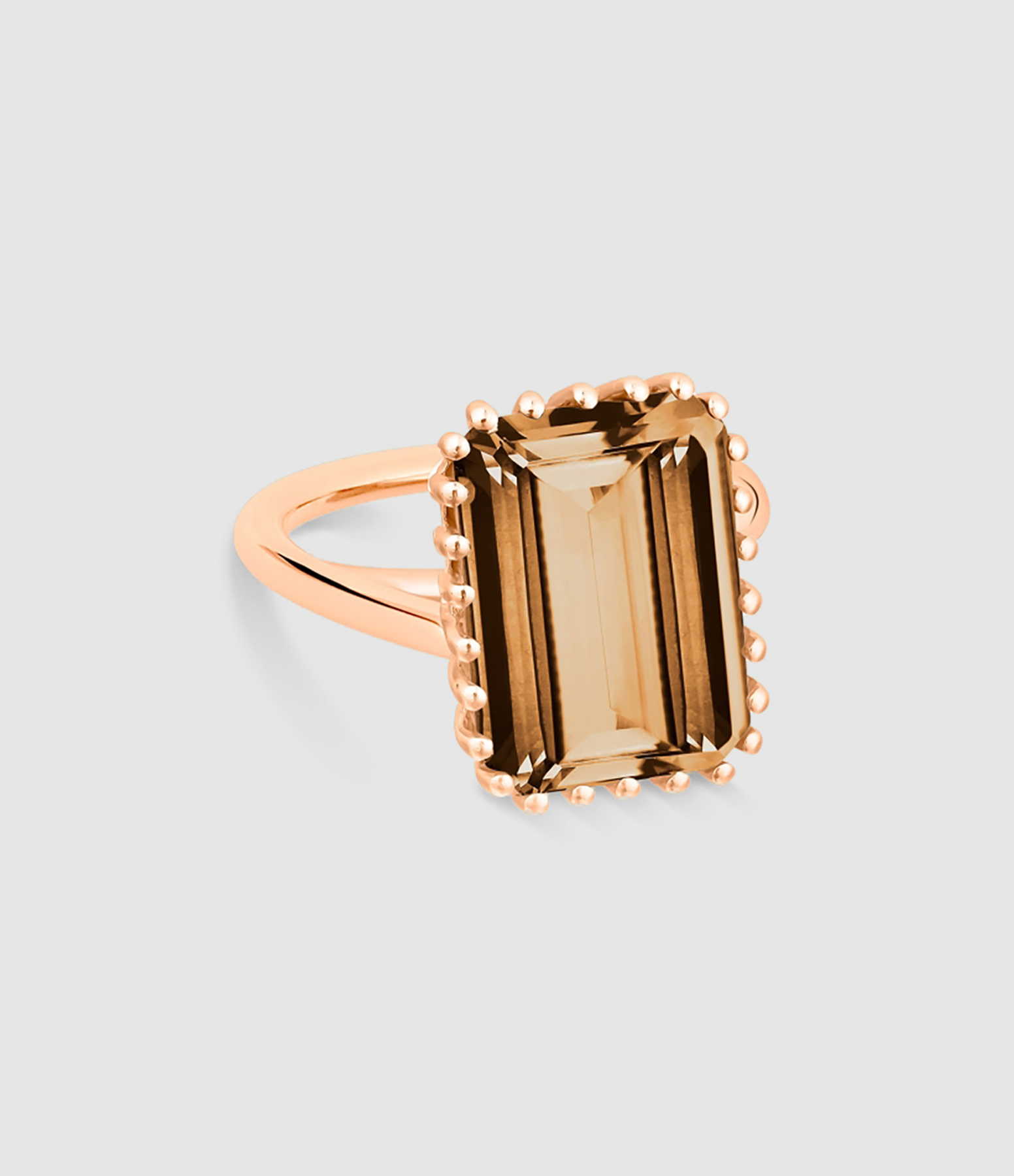 Bague Vertical Cocktail Quartz Fumé