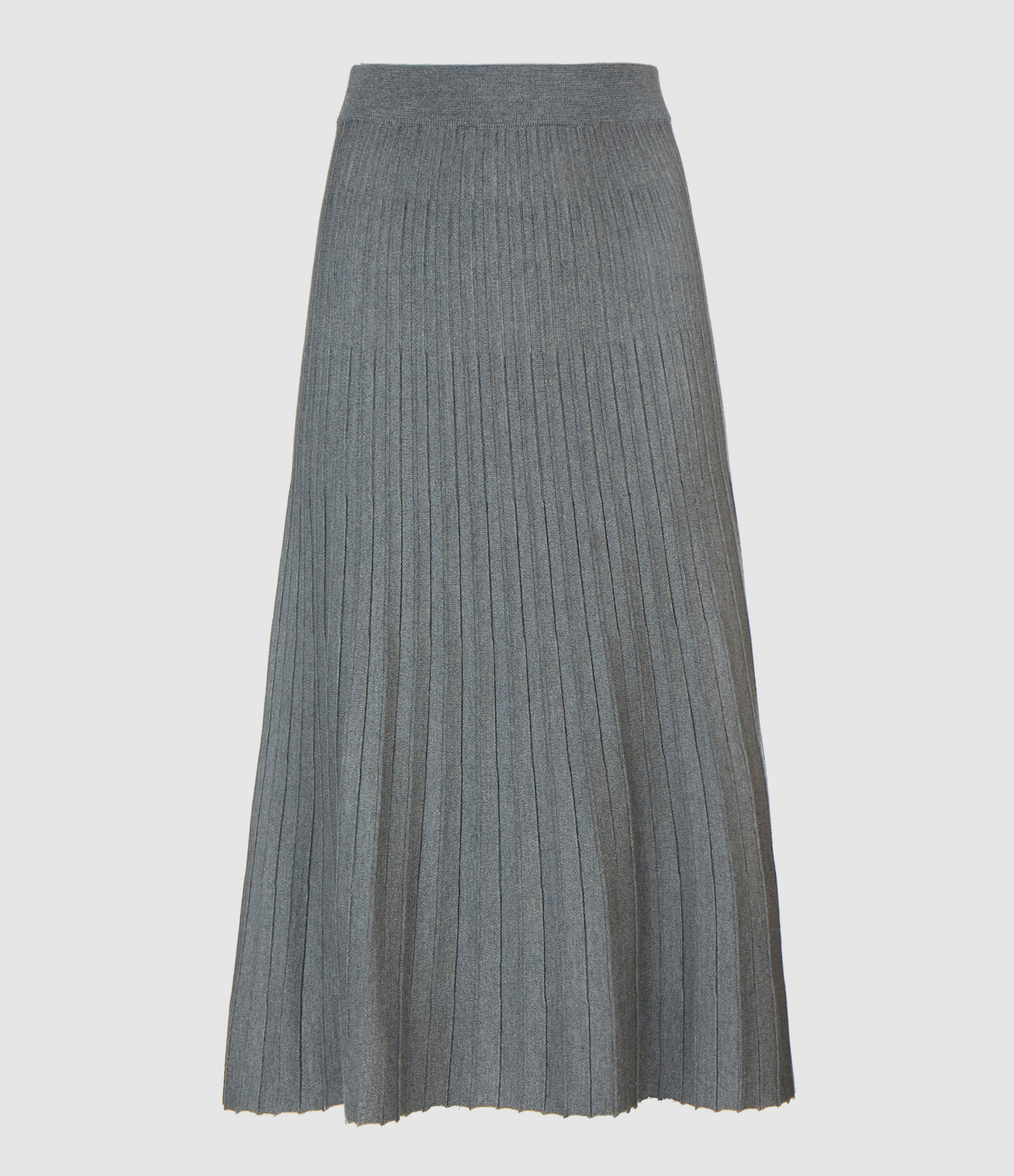 Jupe Plissée Laine Gris