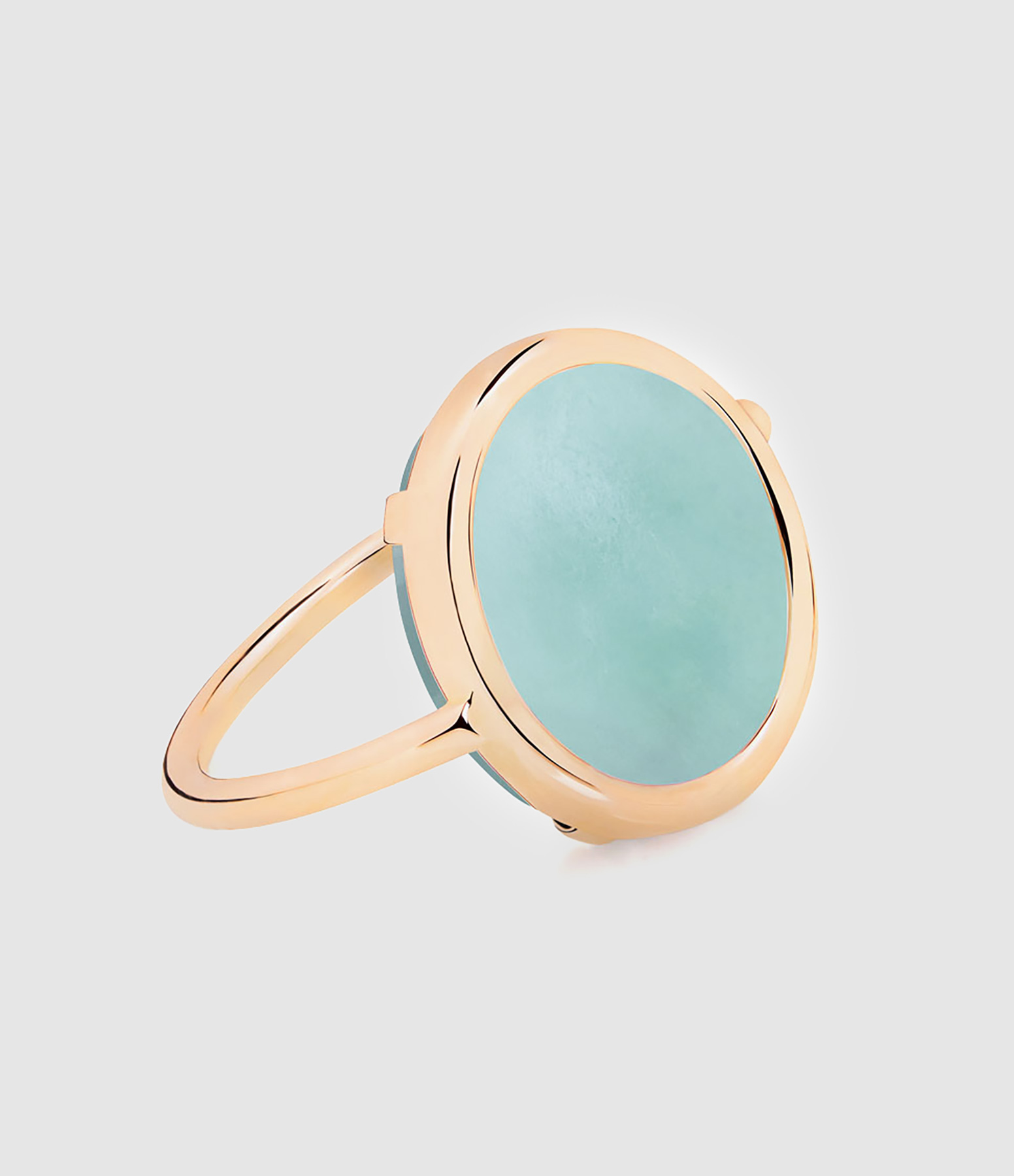 Bague Baby Disc Amazonite Or Rose