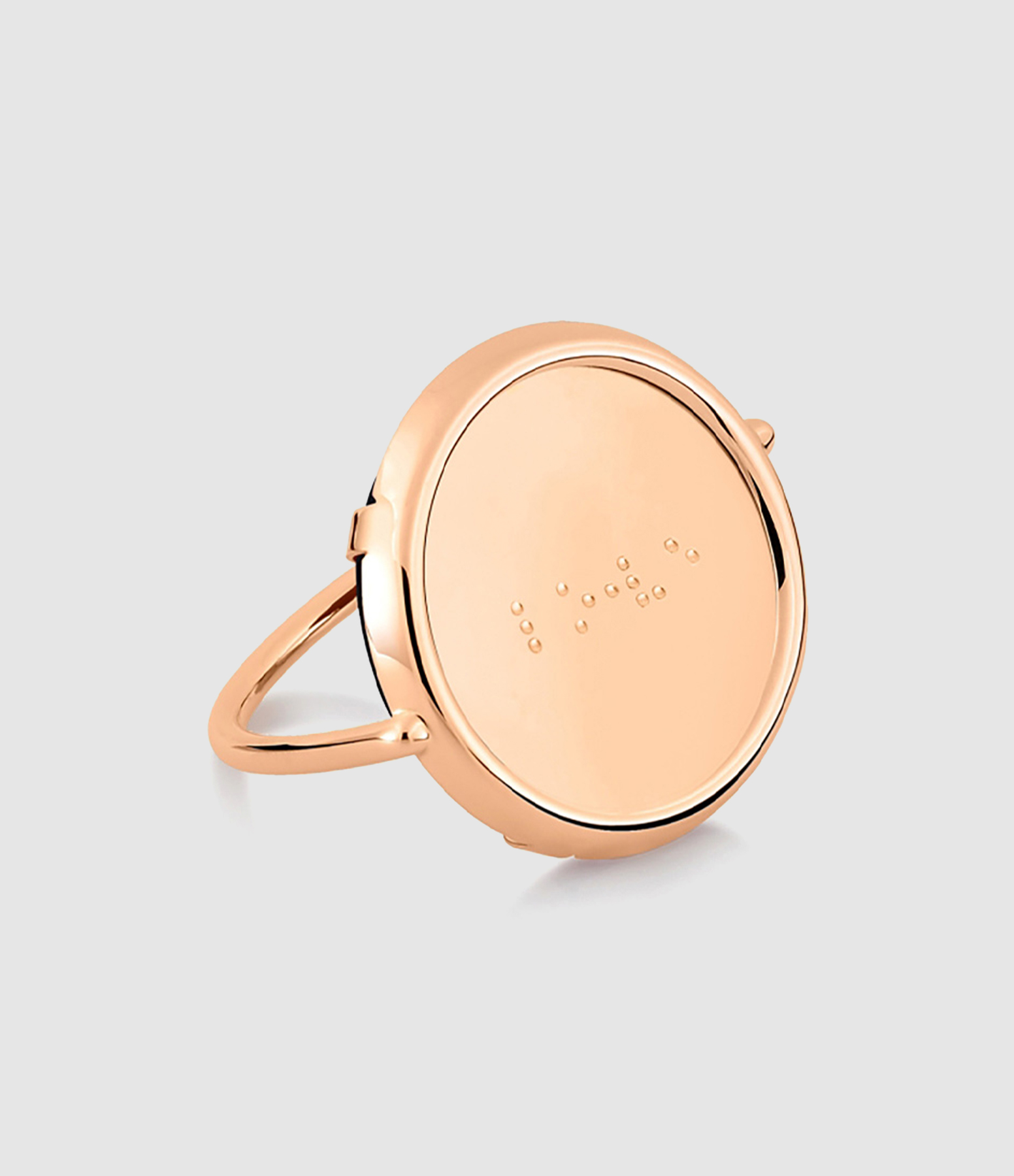 Bague Disc Braille Or Rose
