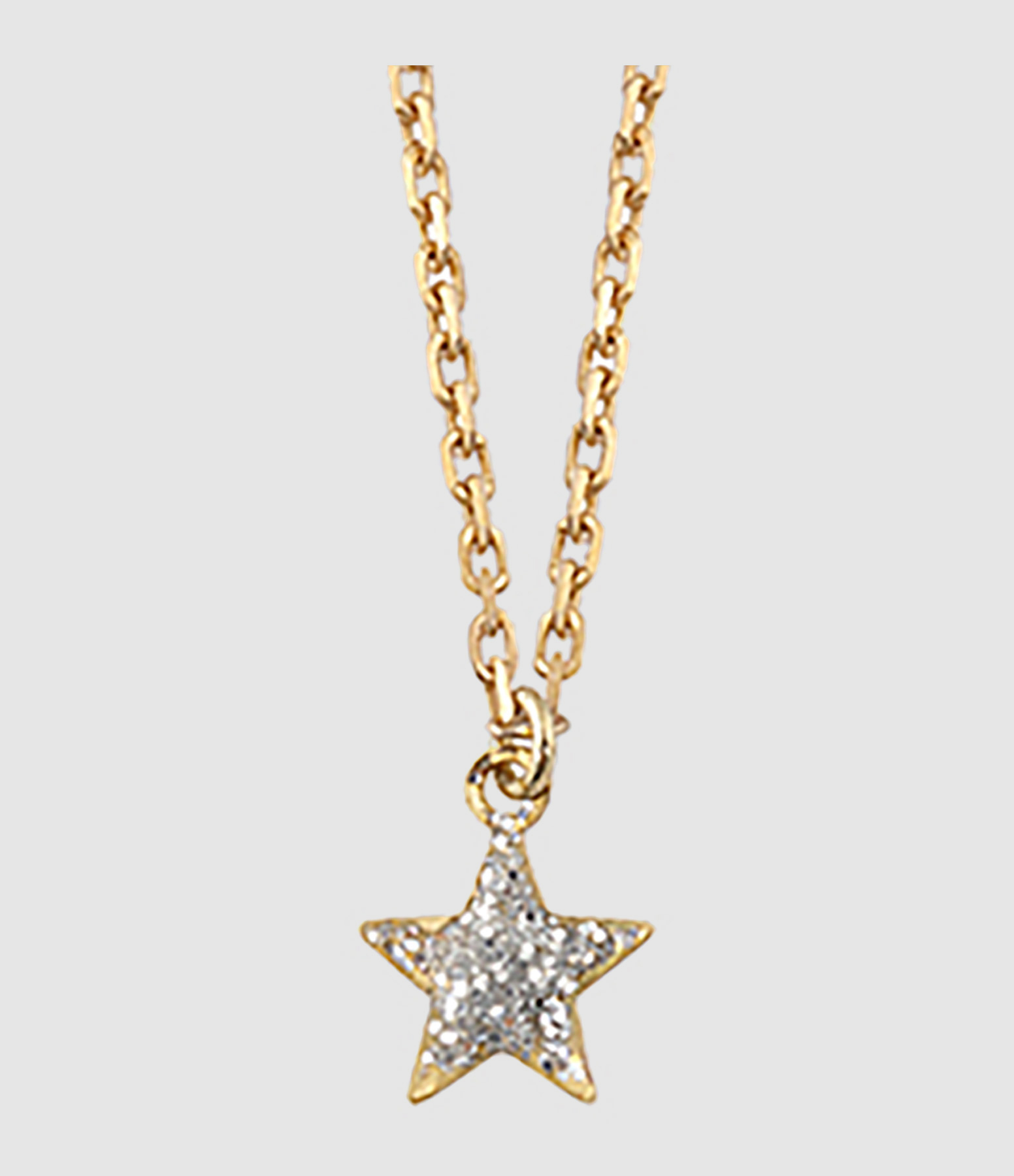 Collier Mini Star Émail Diamanté Argent Doré