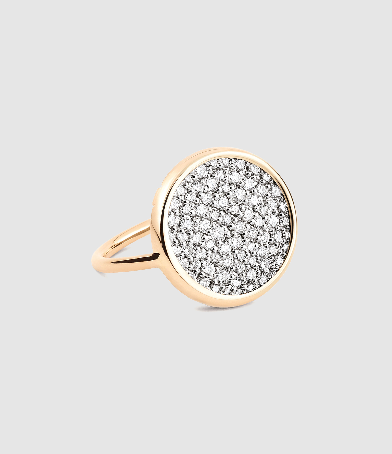Bague Baby Disc Diamants Or Rose