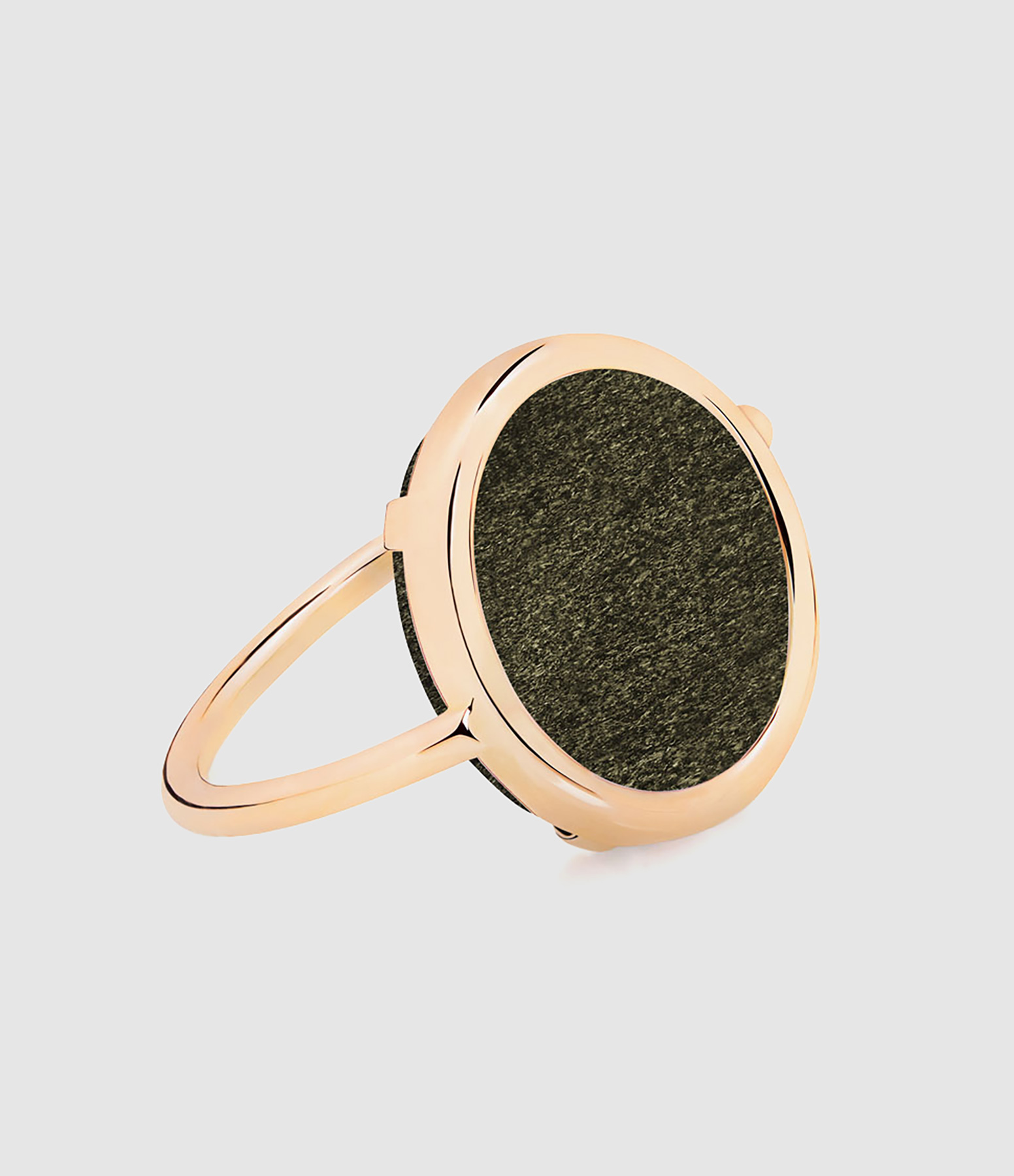 Bague Baby Disc Obsidienne Doré Or Rose