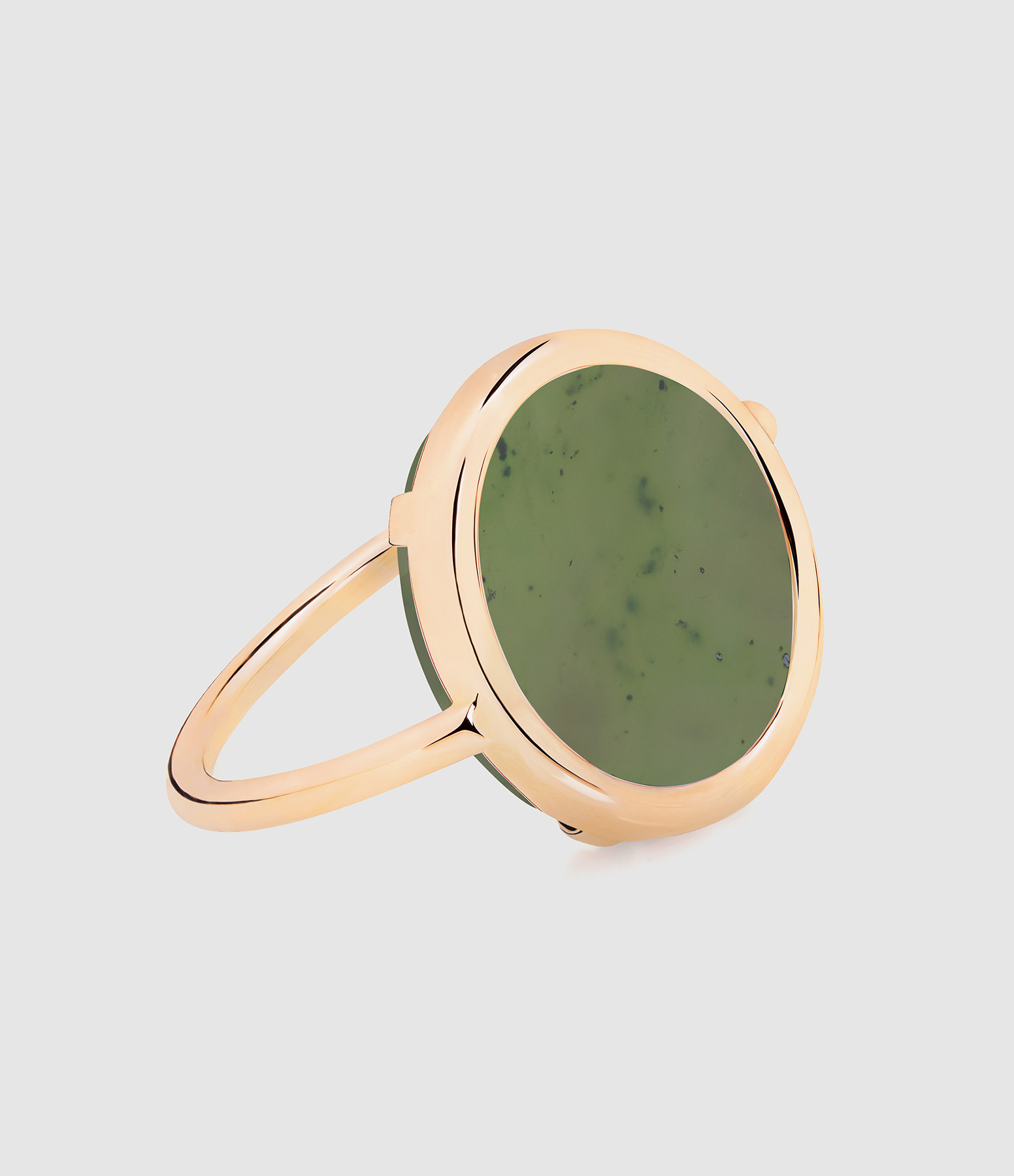 Bague Baby Disc Jade Or Rose