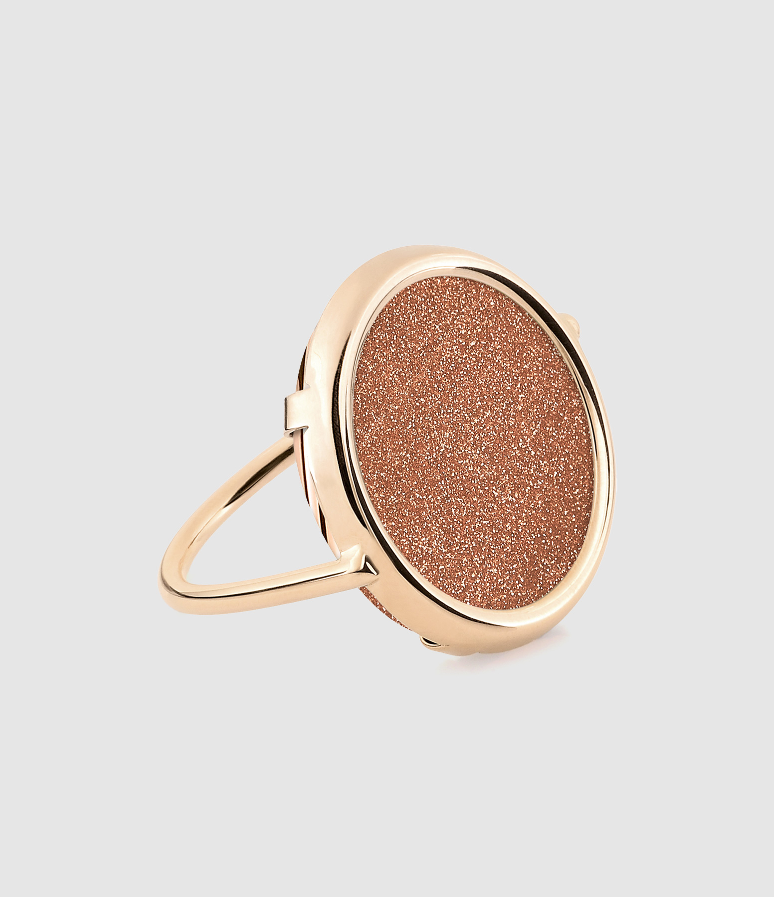 Bague Disc Gold Sandstone Or Rose