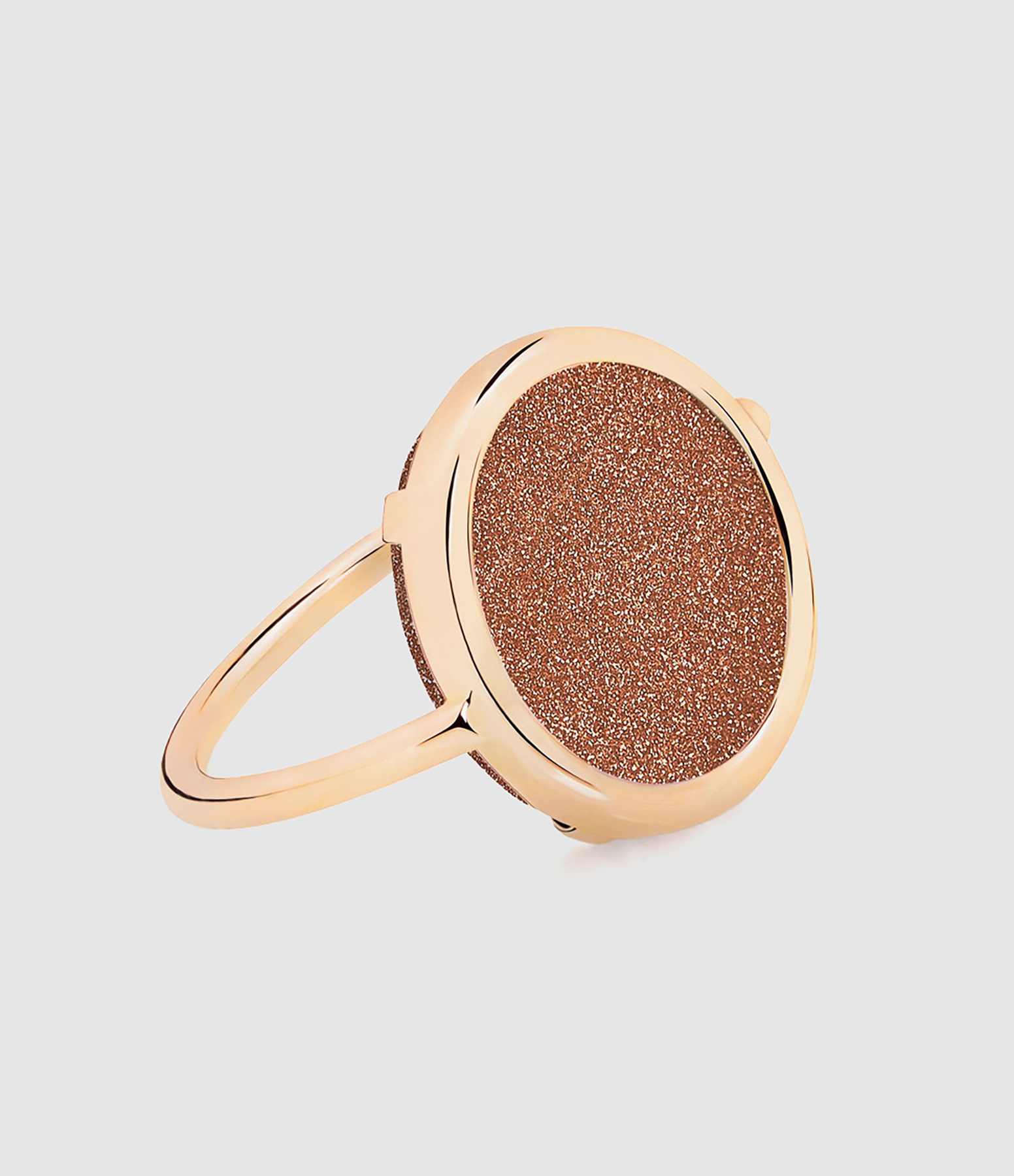 Bague Baby Disc Sandstone Doré Or Rose
