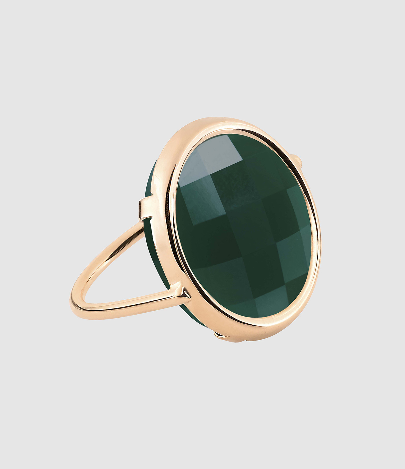 Bague Pixie Ever Disc Agathe Verte Or Rose