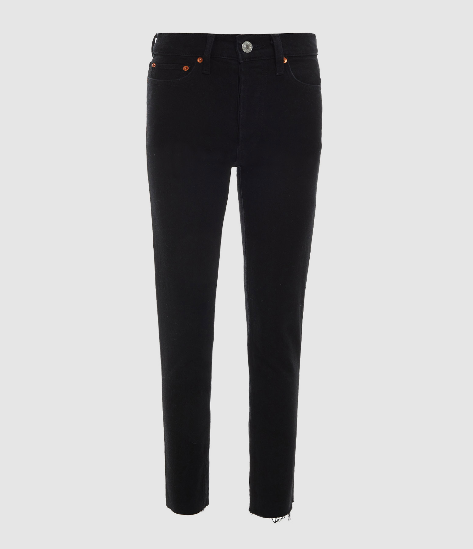 Jean Crop Taille Haute Noir