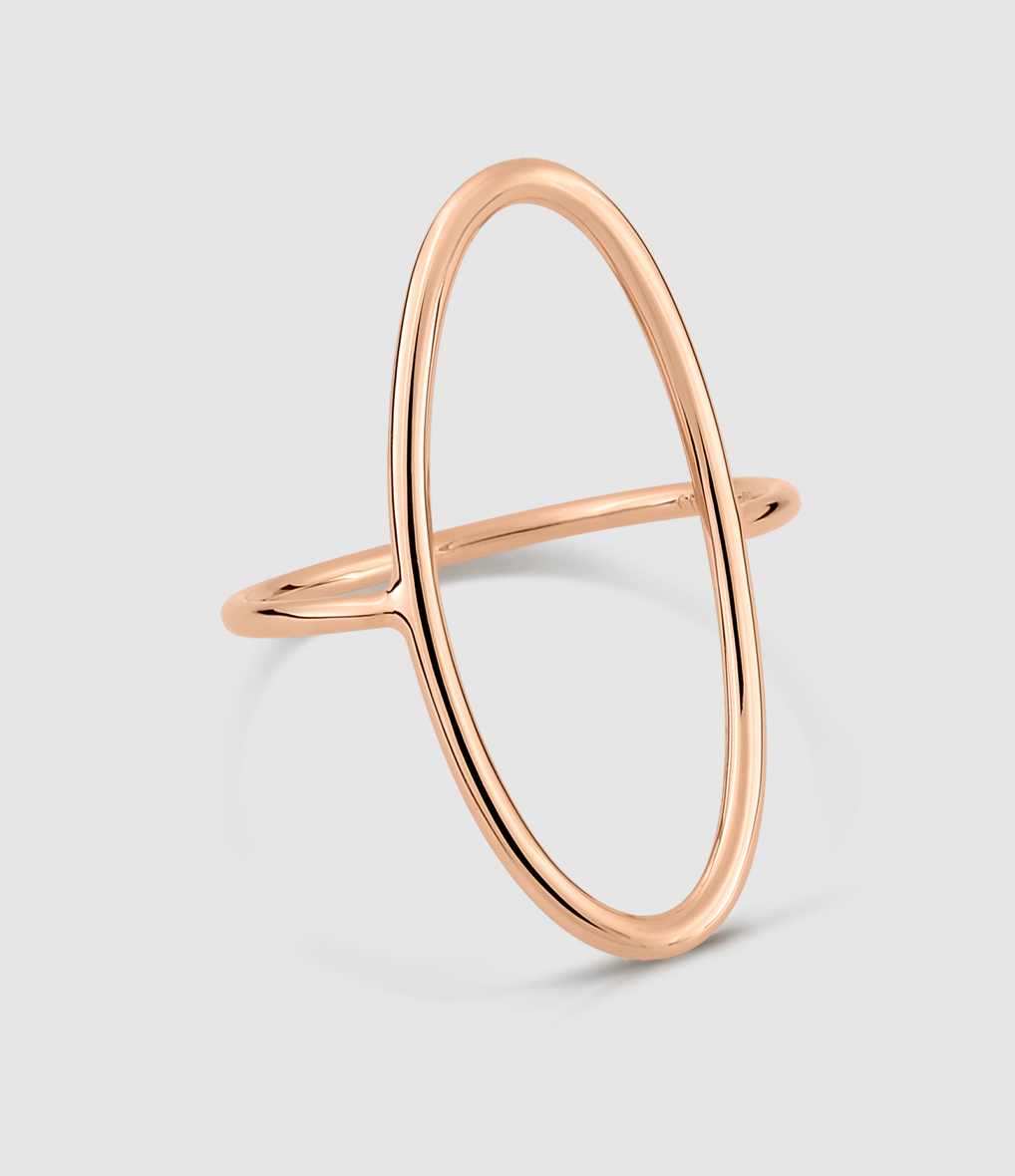 Bague Ellipses & Sequins Or Rose