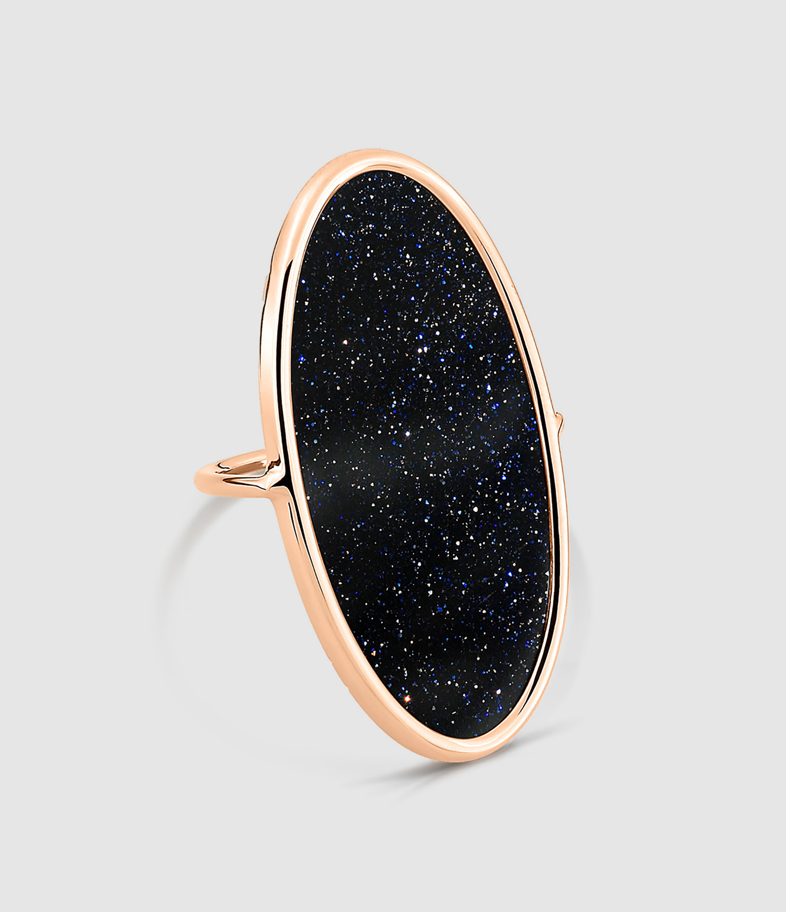 Bague Ellipse GM Blue Sand Stone Or Rose