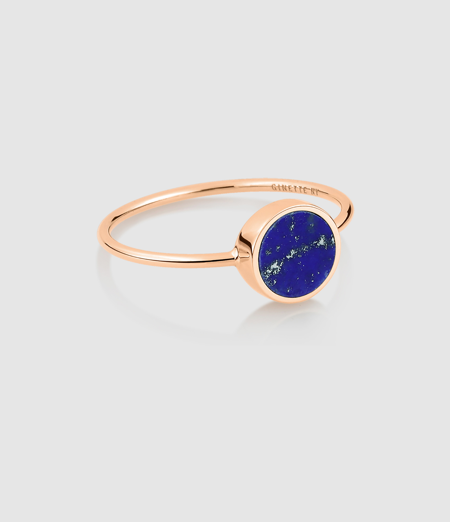 Bague Ever Mini Disc Lapis Lazuli Or Rose