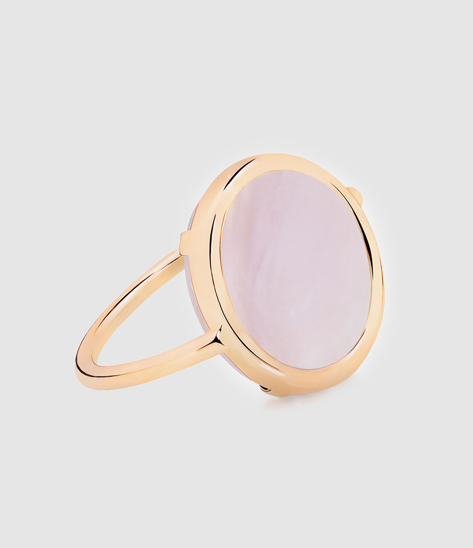 Bague Baby Disc Nacre Rose Or Rose