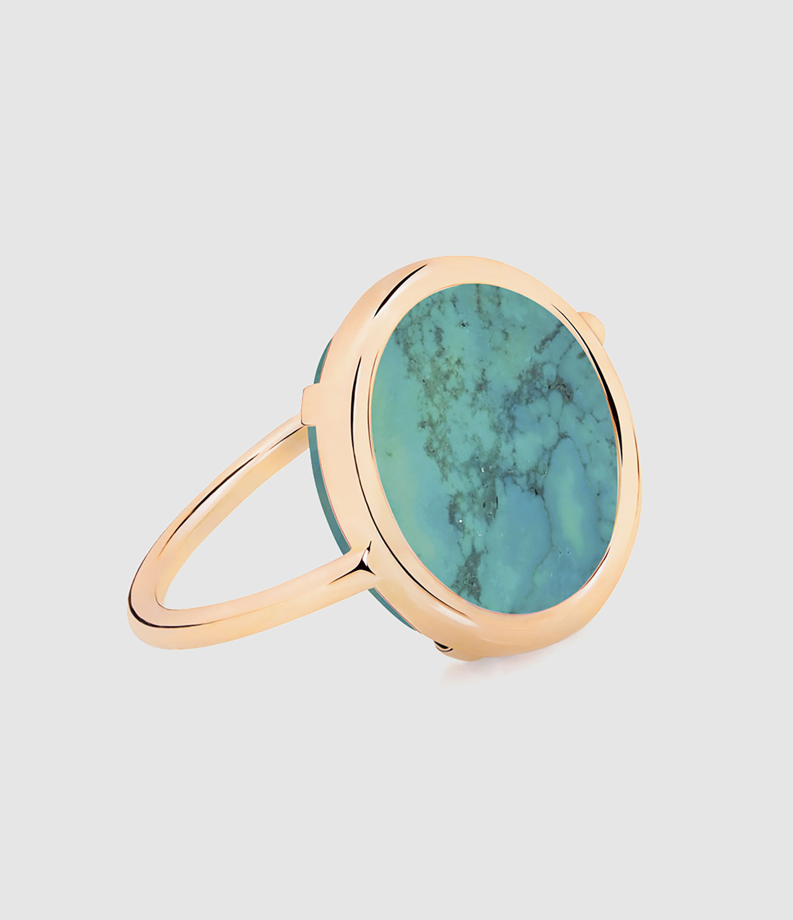 Bague Baby Disc Turquoise Or Rose
