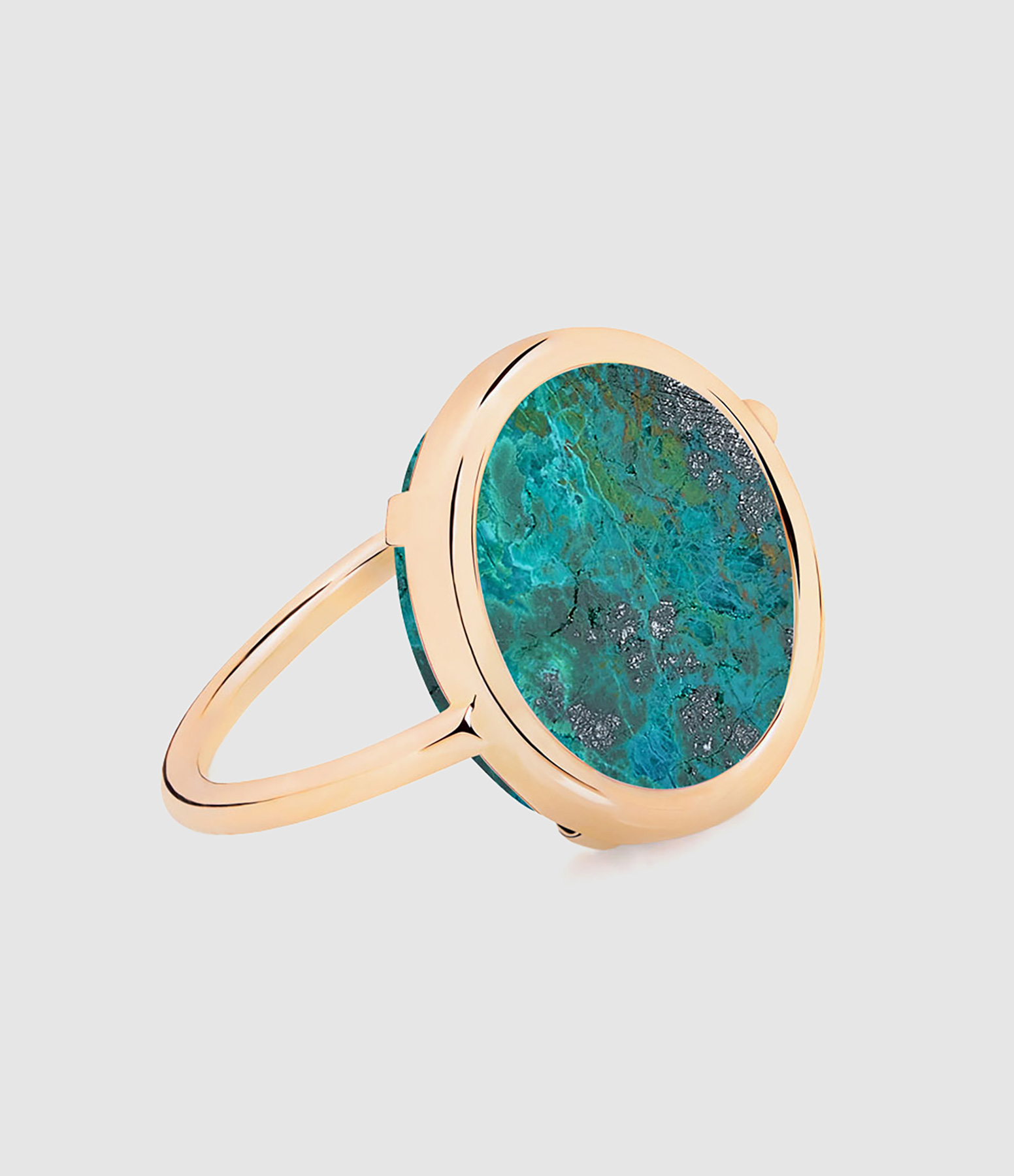 Bague Baby Disc Chysocolle Or Rose