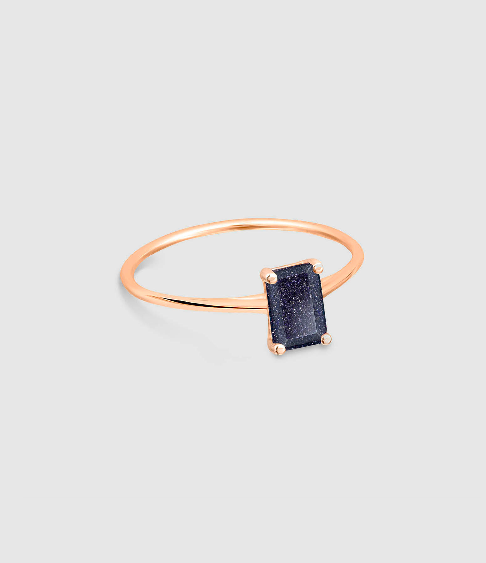 Bague Midnight Mini Blue Sandstone Or Rose
