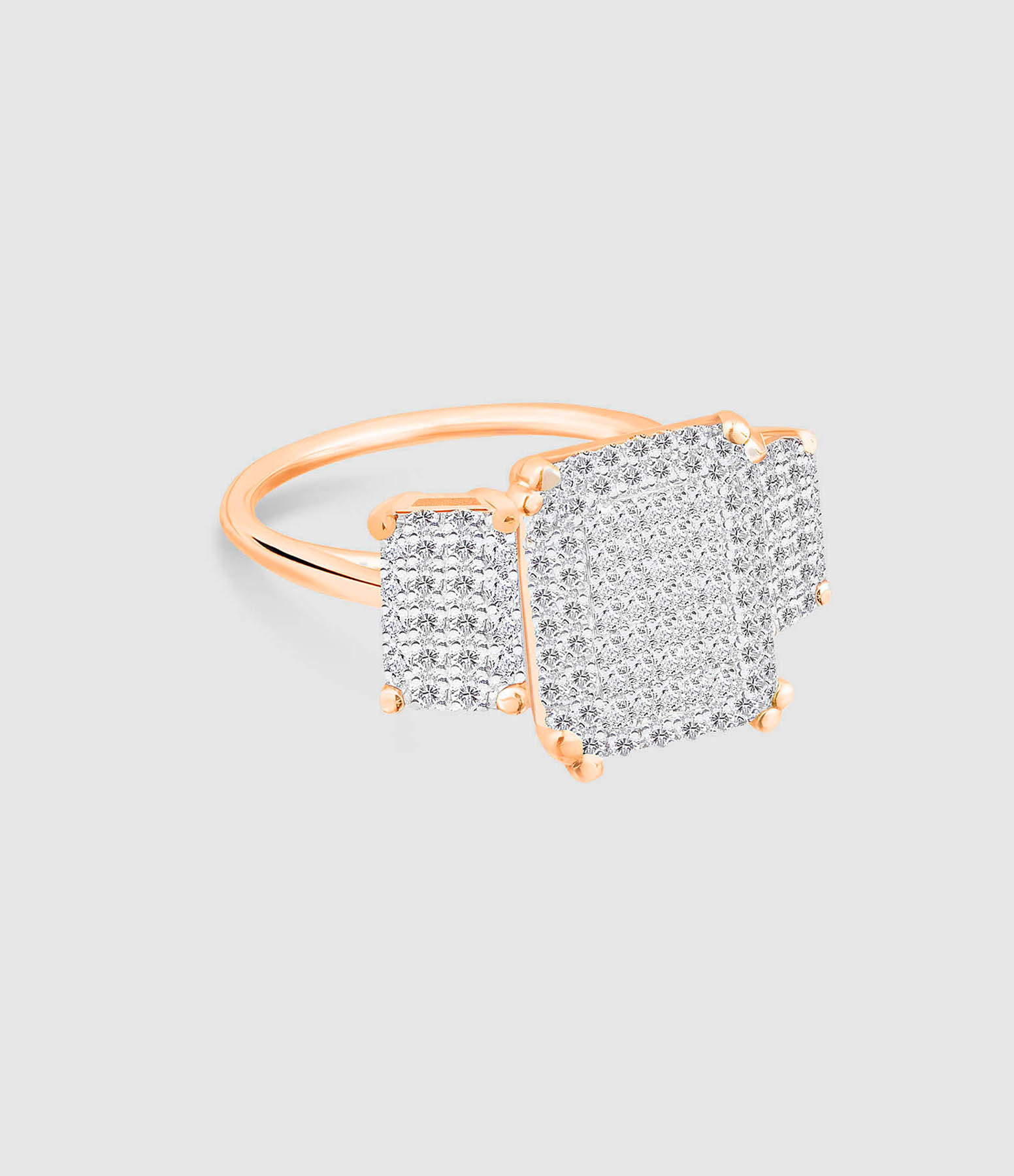 Bague Midnight Trio Diamant Or Rose