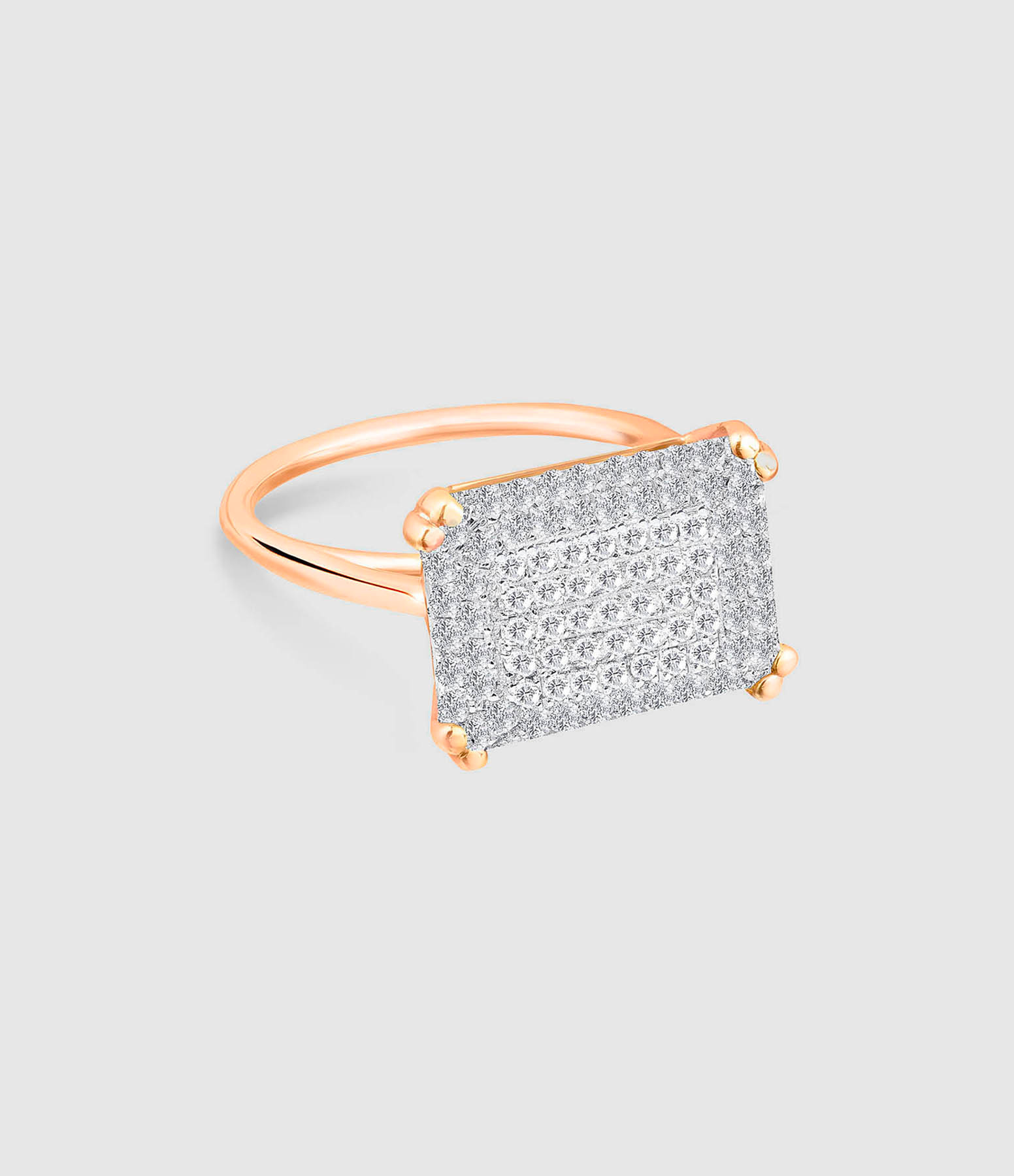 Bague Midnight  Horizontale Diamant Or Rose
