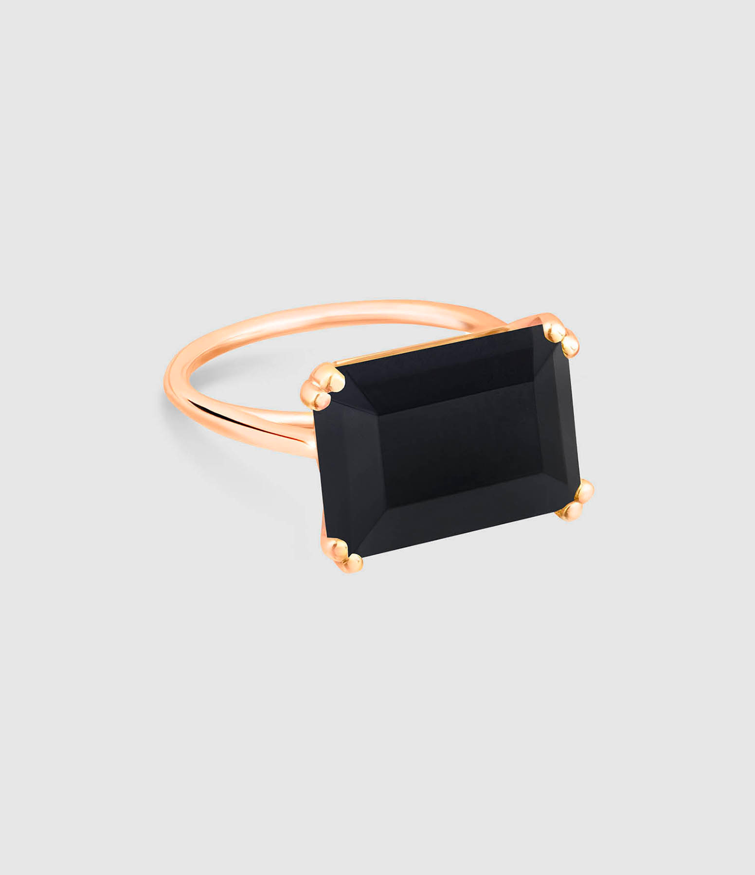 Bague Midnight Horizontale Onyx Or Rose