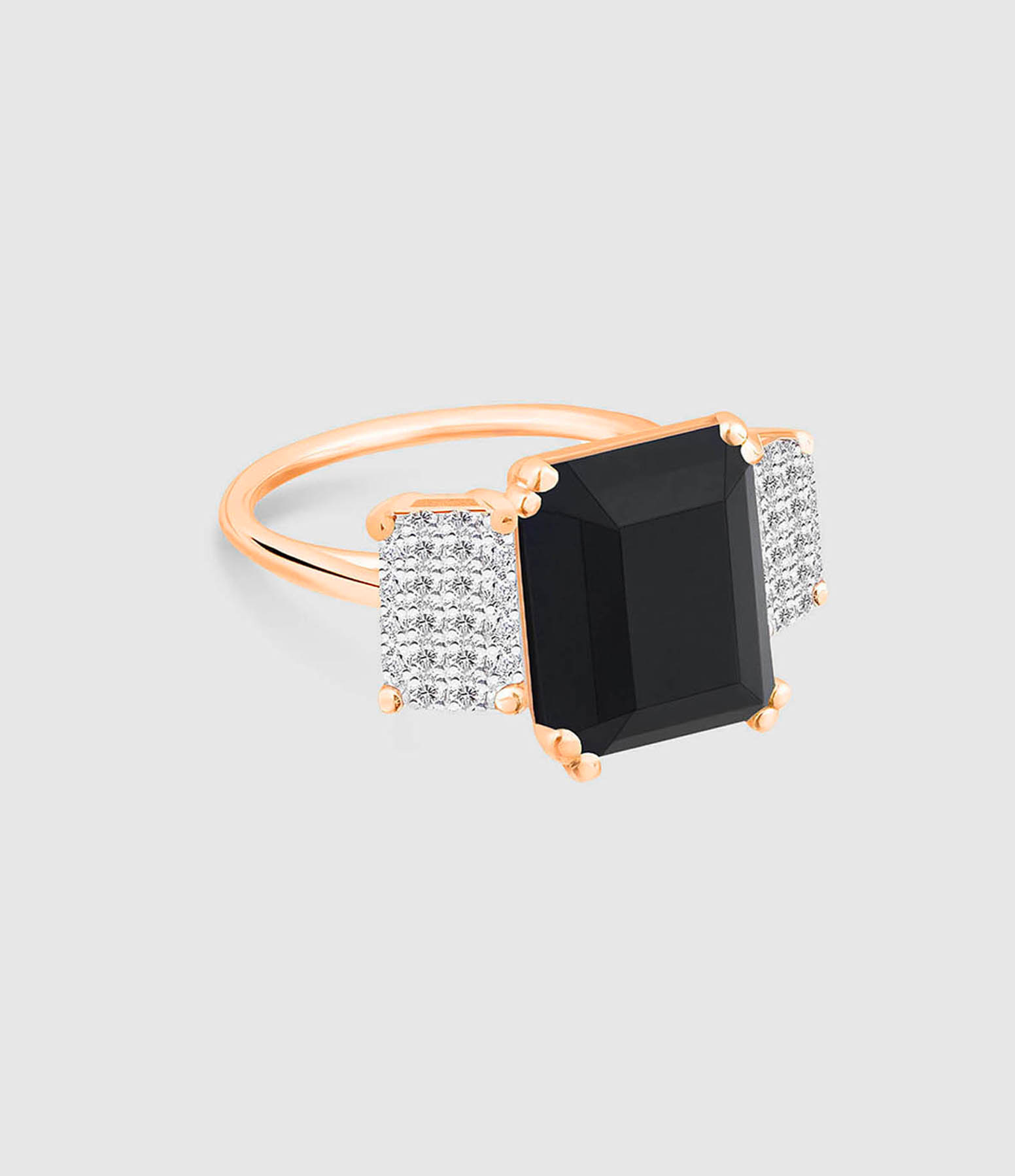 Bague Midnight Onyx Diamant Or Rose