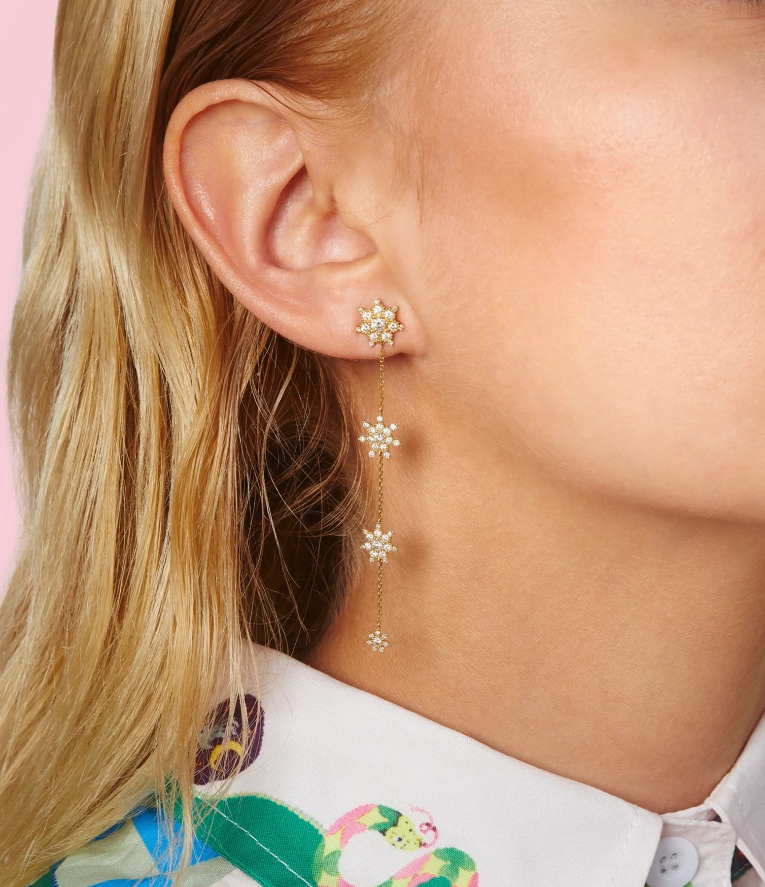 Boucle d'Oreille Cascade d'Etoile, vendue à l'unité