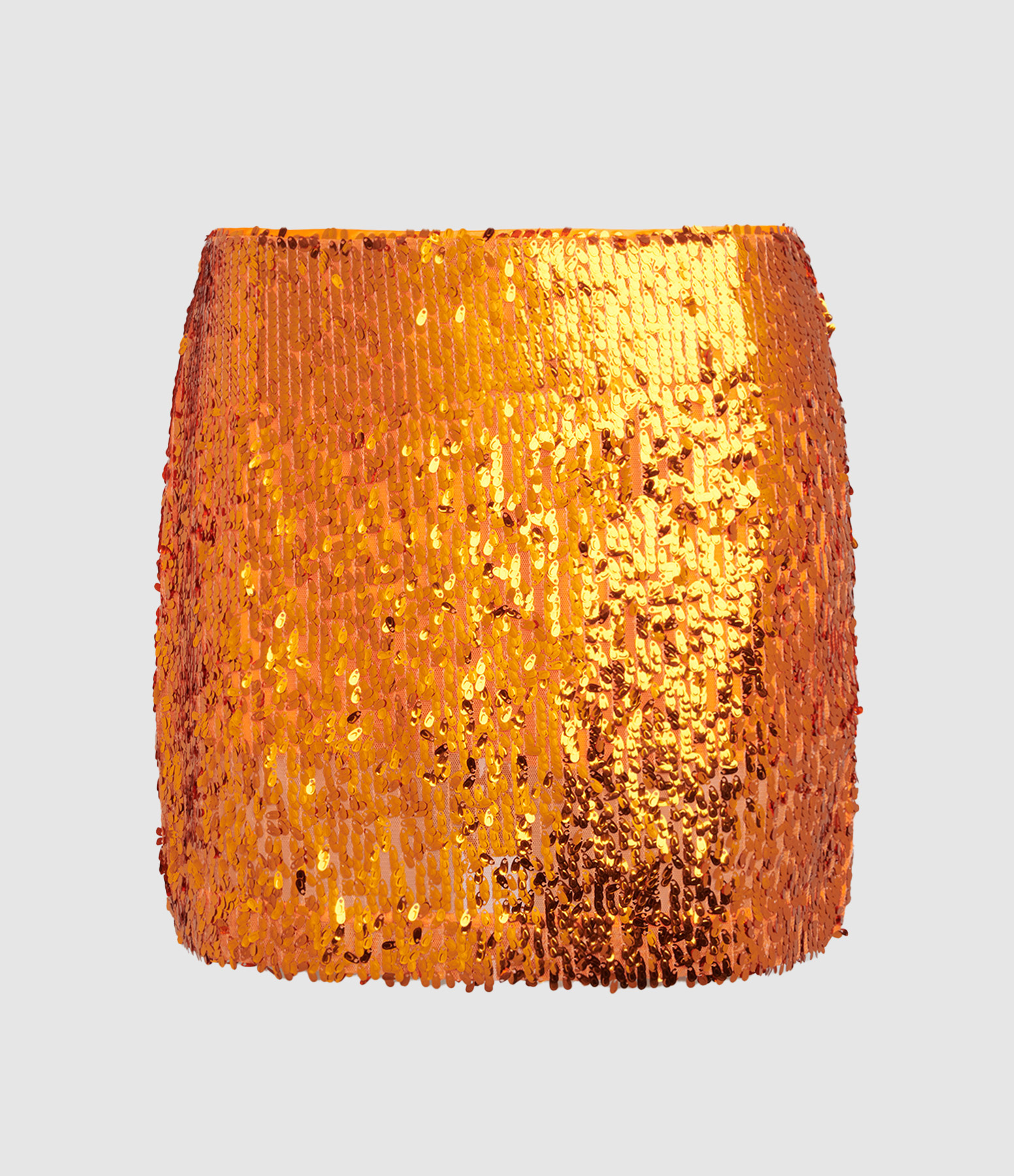 Jupe Courte Sequins Vibrant Orange