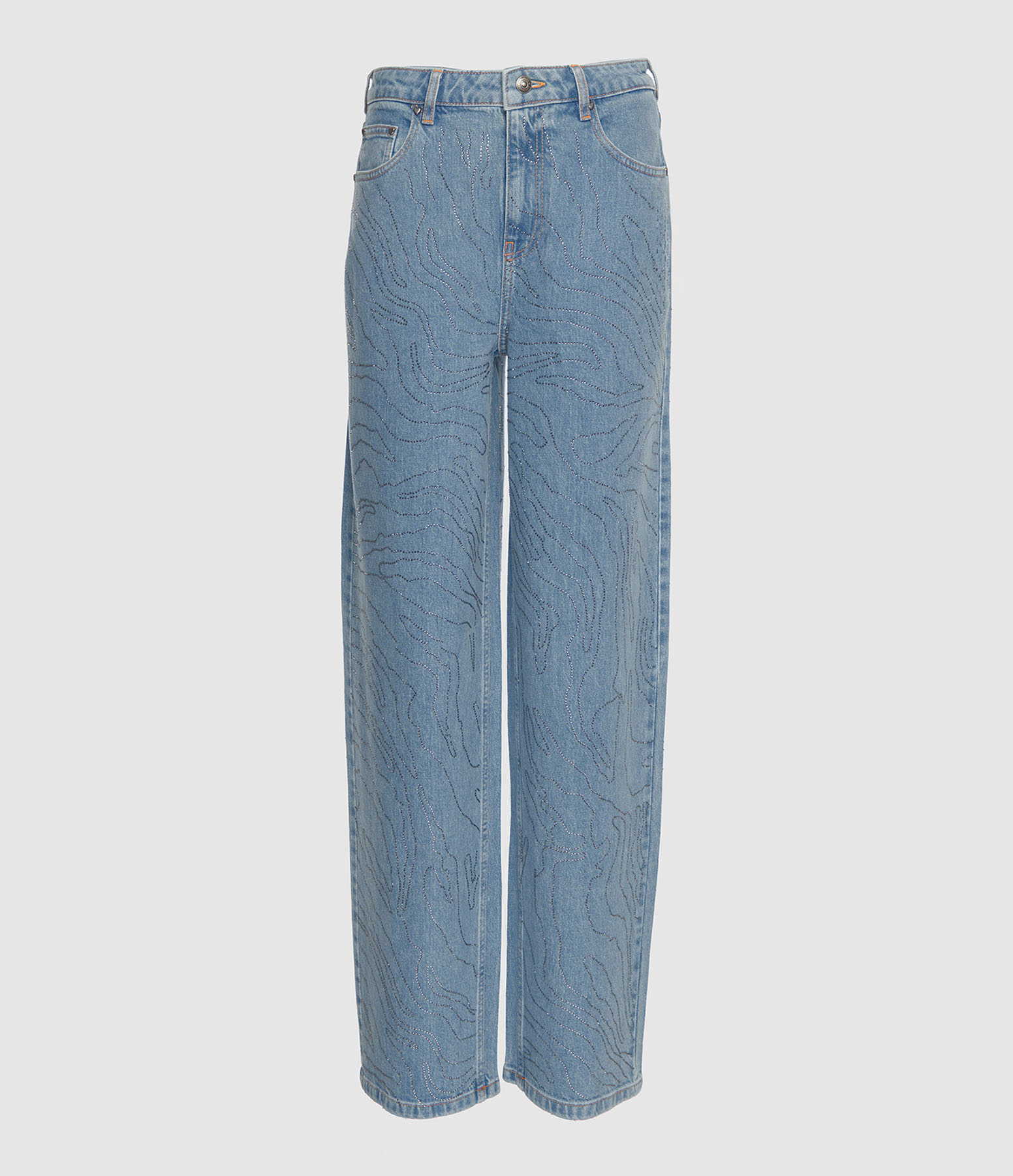 Pantalon Rhinestone Light Blue Denim