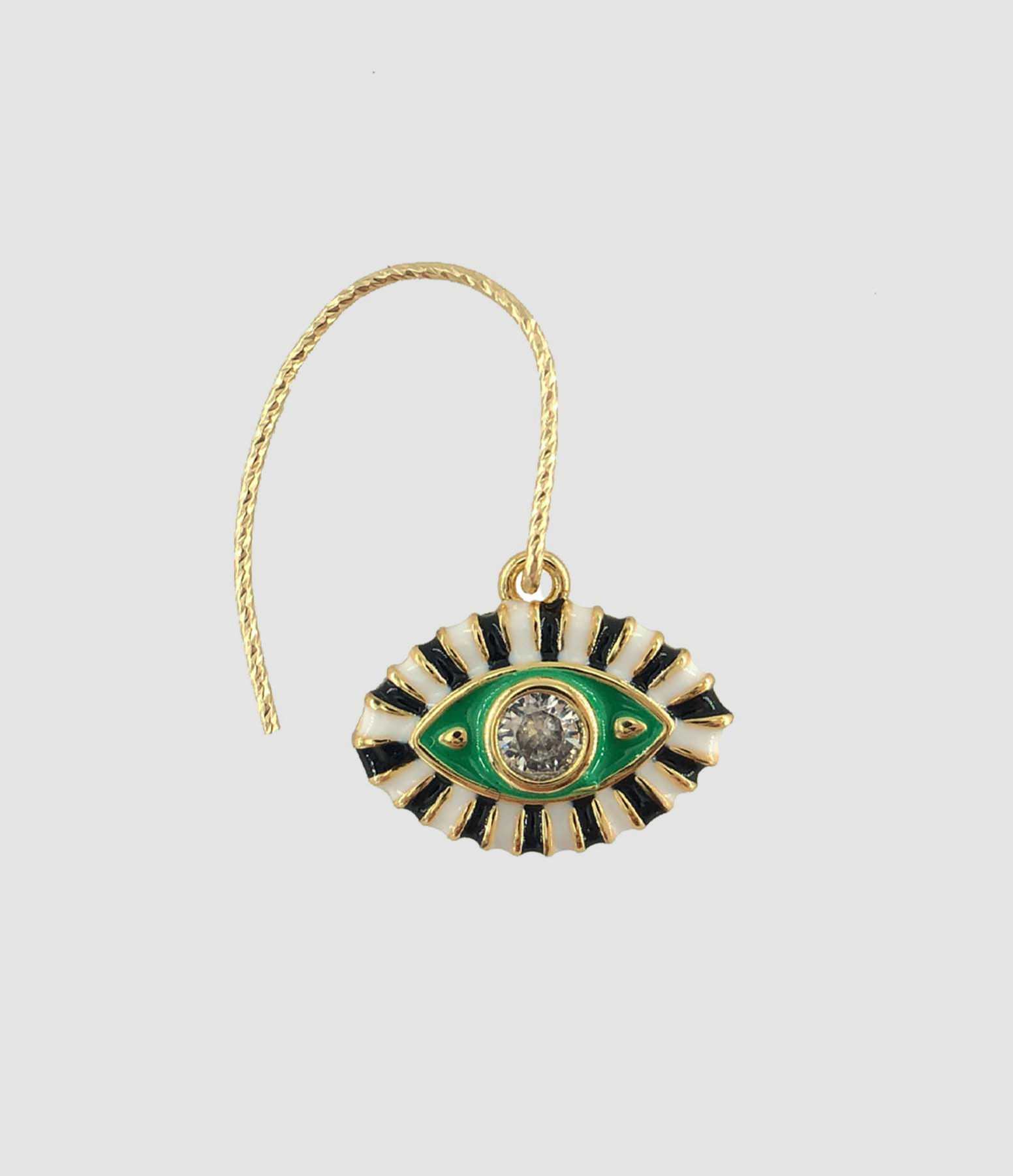 Boucle d'oreille Œil Protecteur Vert Noir (vendue à l'unité)