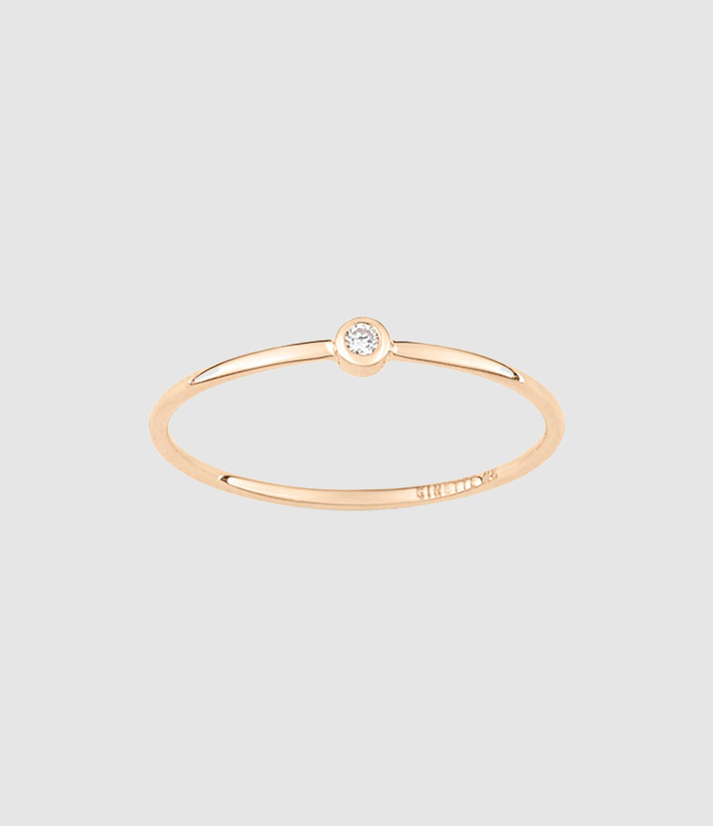 Bague Mini Lonely Diamond Or Rose 
