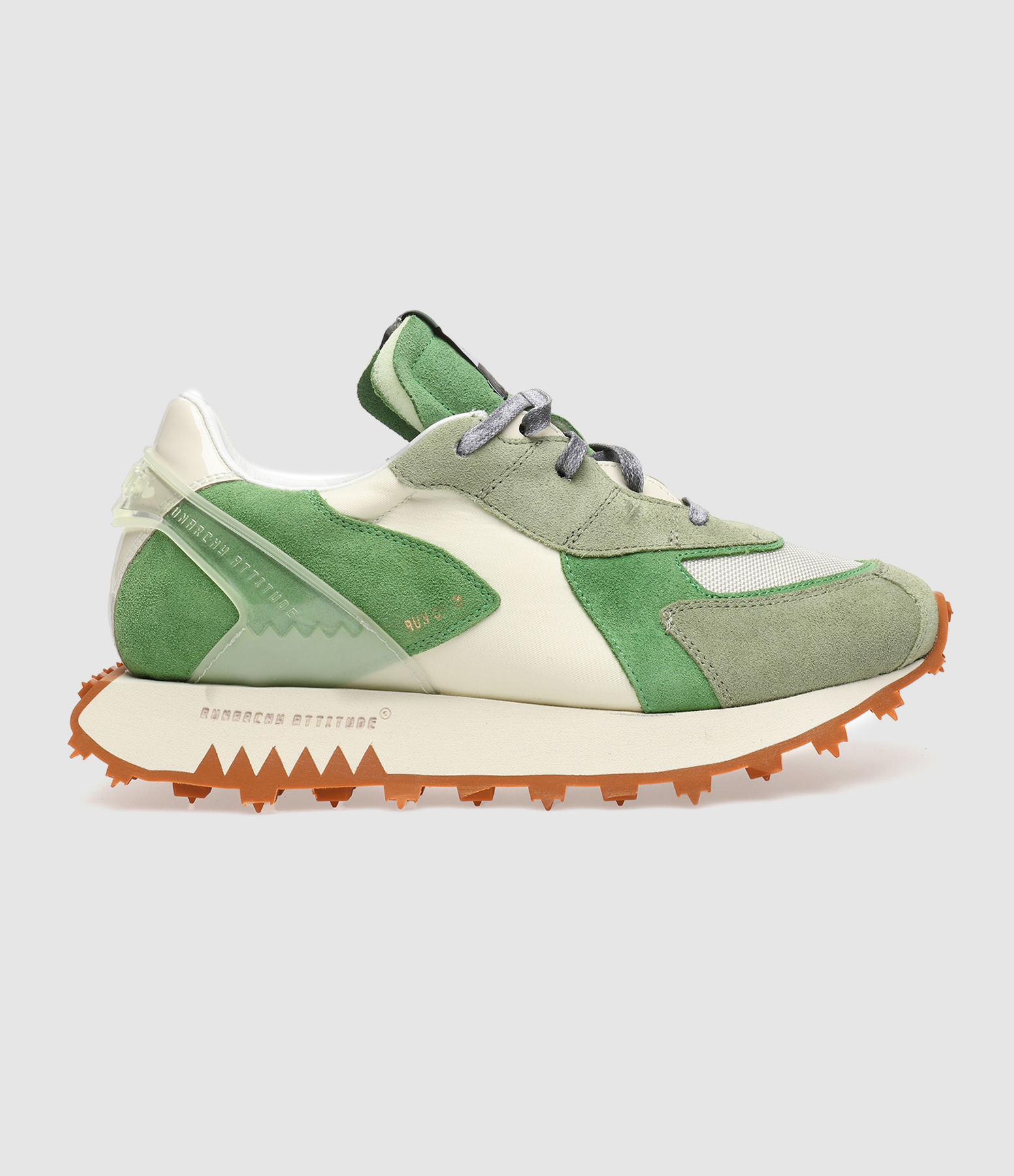 Baskets Mango Cuir Vert Blanc Cassé