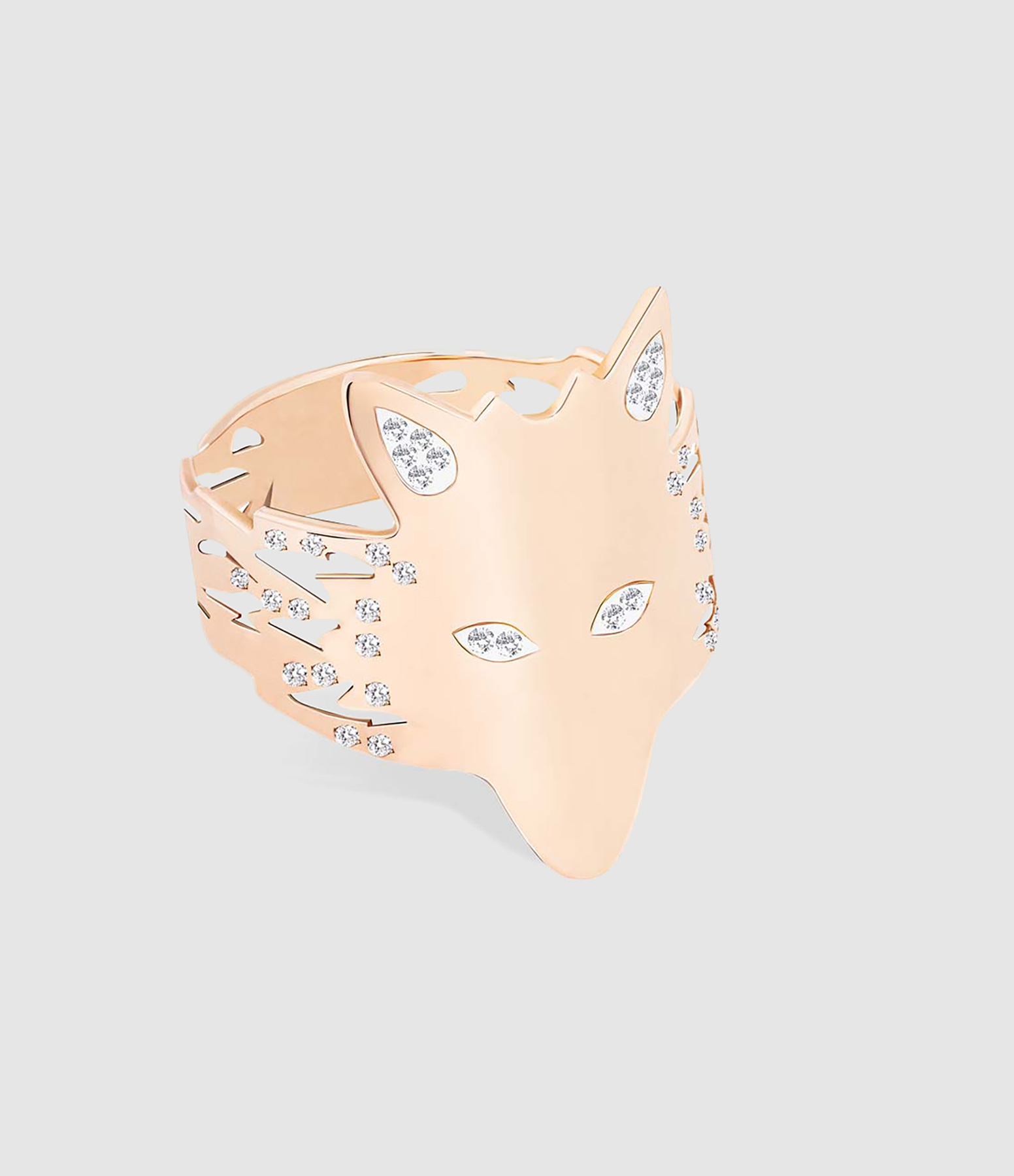 Bague Wolf Or Rose Diamants