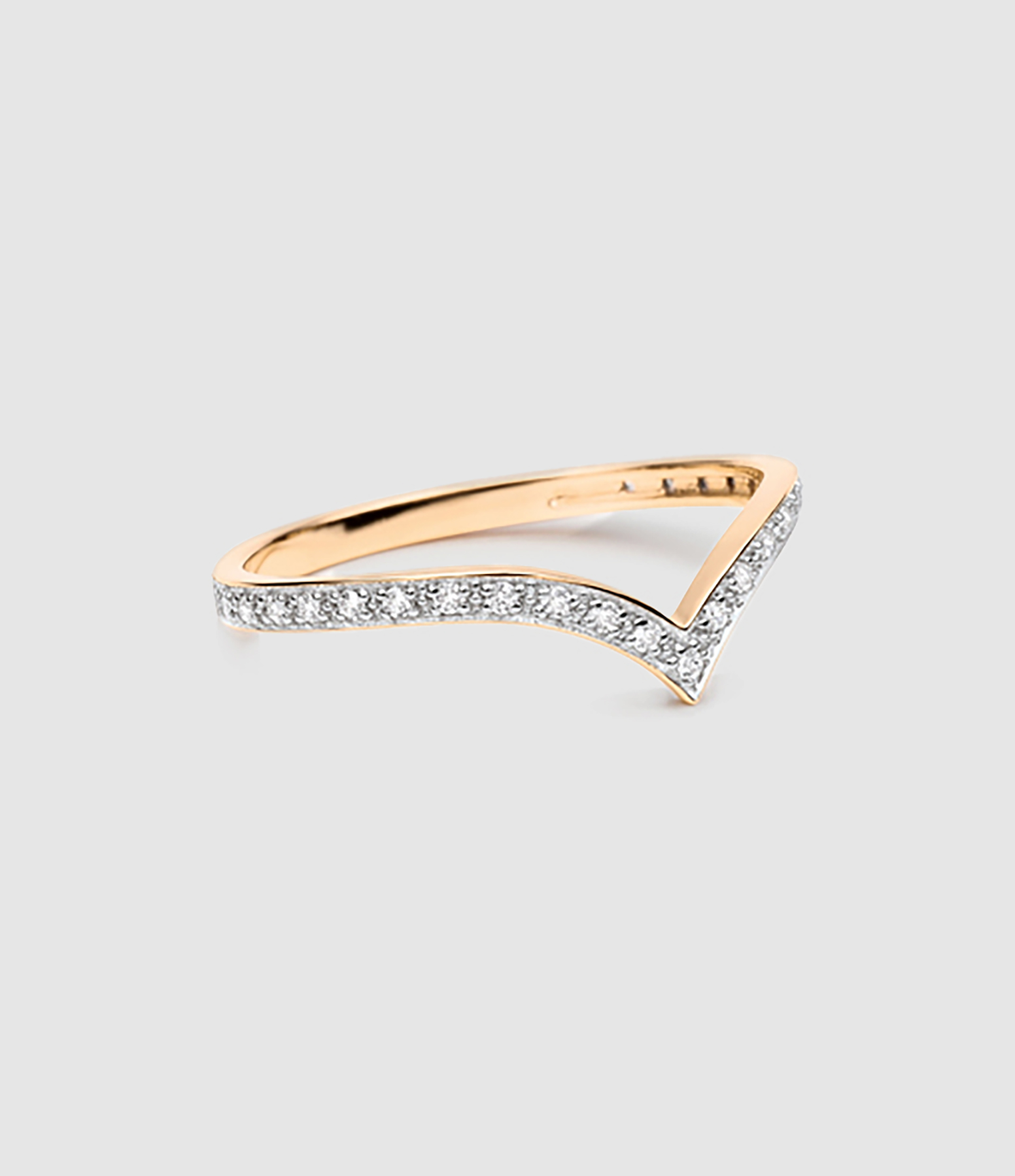 Bague Wise Large Or Rose Diamants