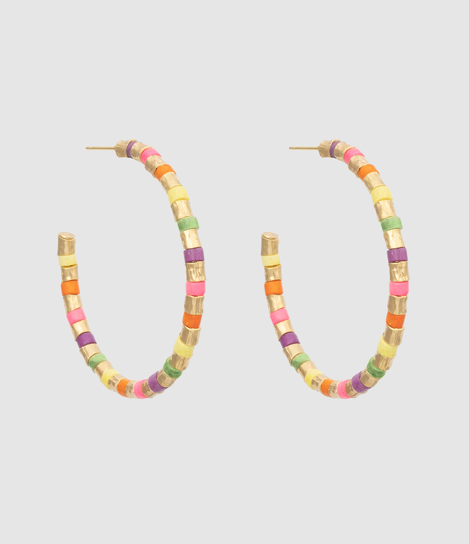 Créoles Colorblock Tribal GM Multicolores