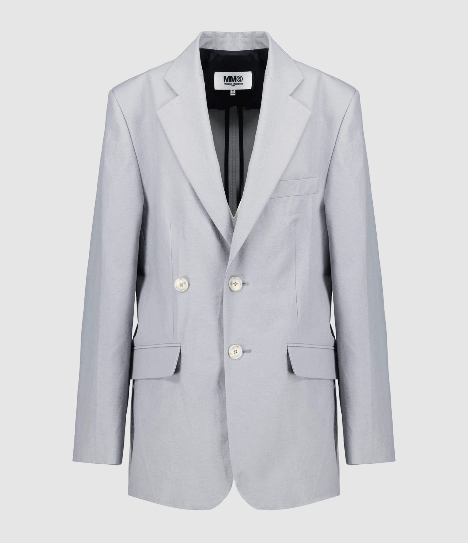 Veste Blazer Coton Soie Gris