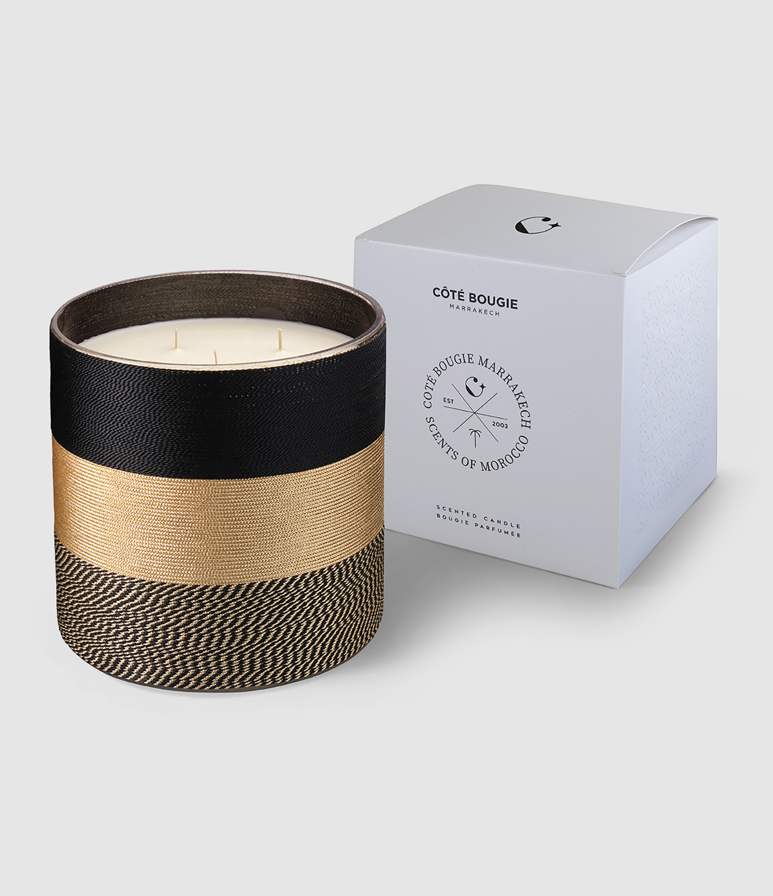 Bougie Sabra Nelia Noir XL Fleur d'Oranger