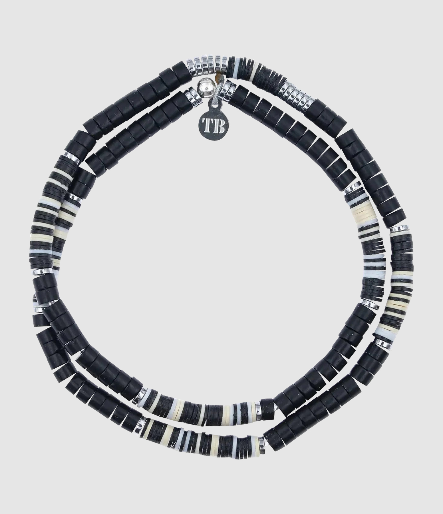 Collier Et Bracelet 2 Tours Sacha Agate Noire 38 cm