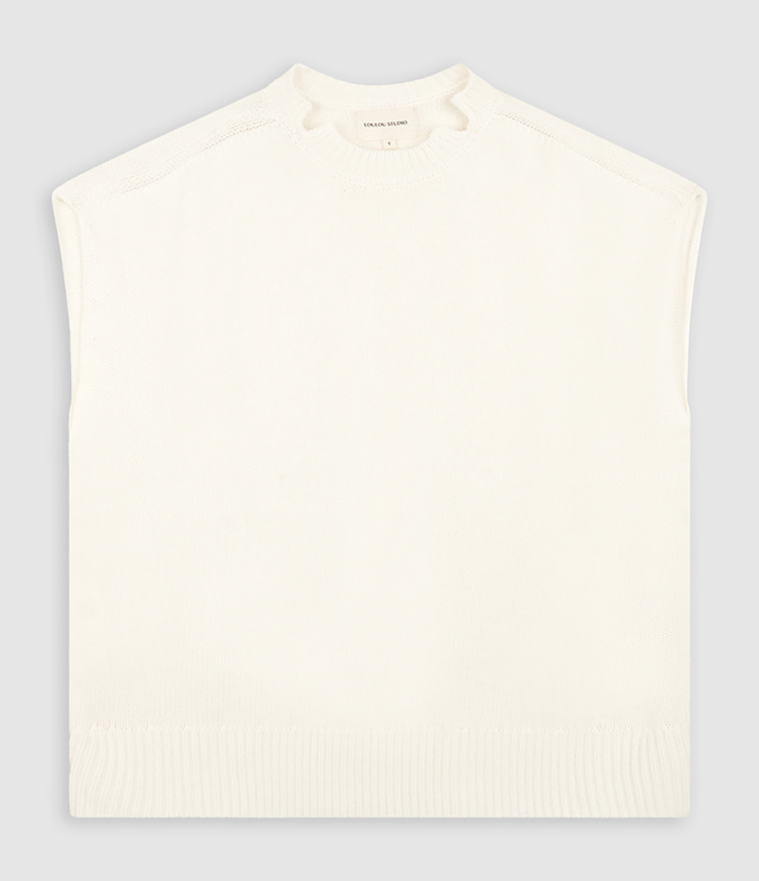 Pull Sans Manches Laine Ivoire