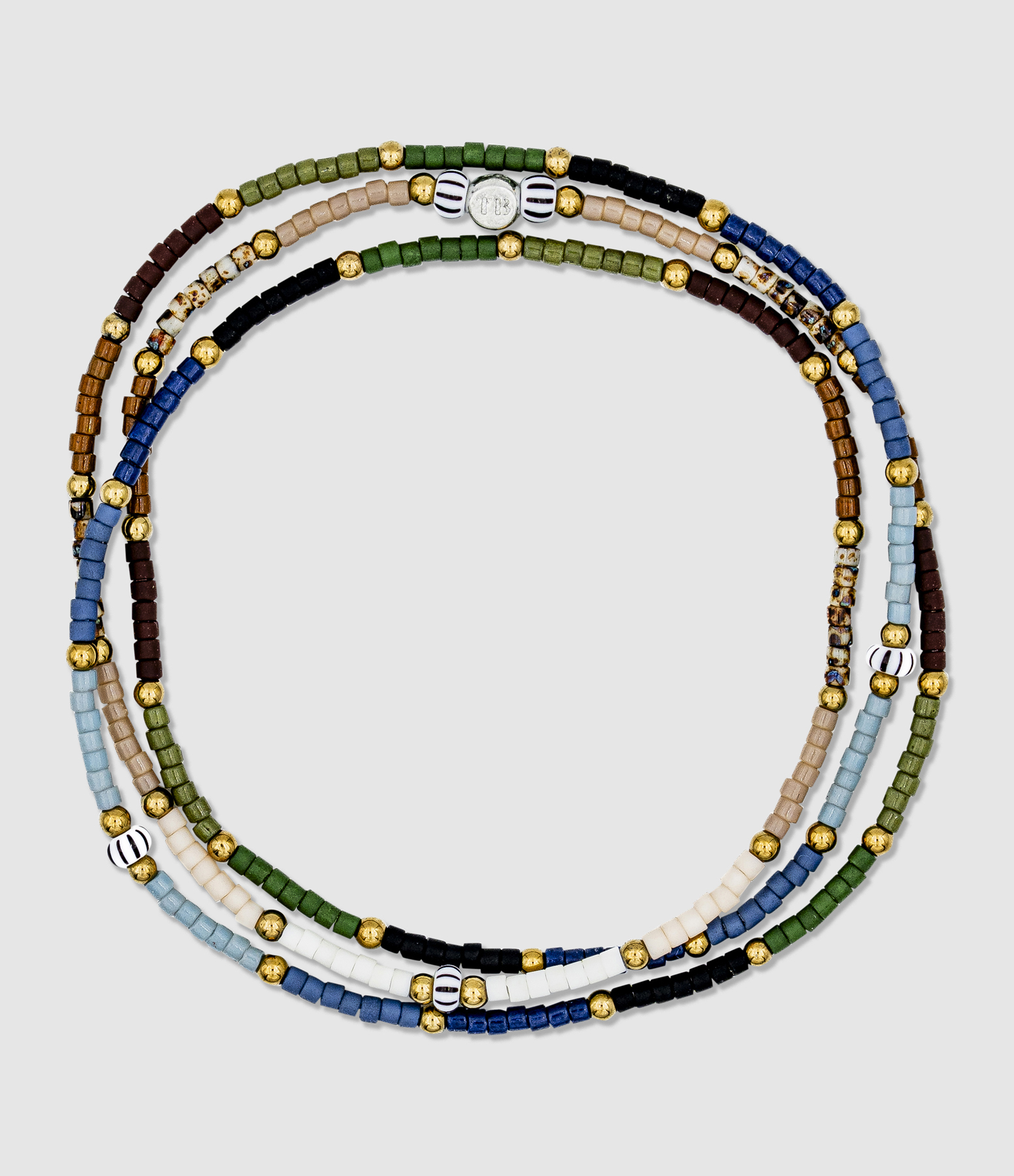 Collier et Bracelet 3 Tours Sao Tome Multicolore 49cm