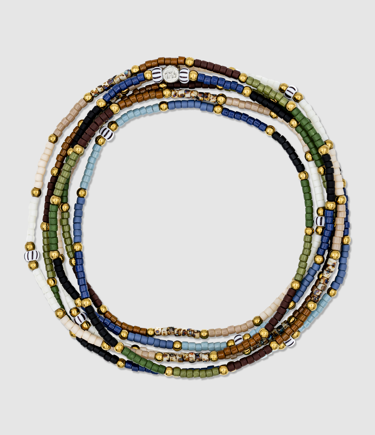 Collier et Bracelet 6 Tours Sao Tome Slim Multicolore 103cm