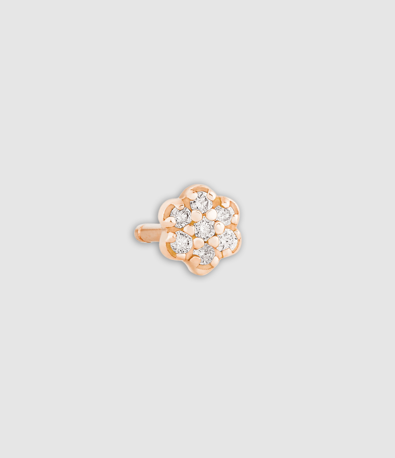 Boucle d'oreille Lotus Mini Or Rose Diamants (vendue à l'unité)
