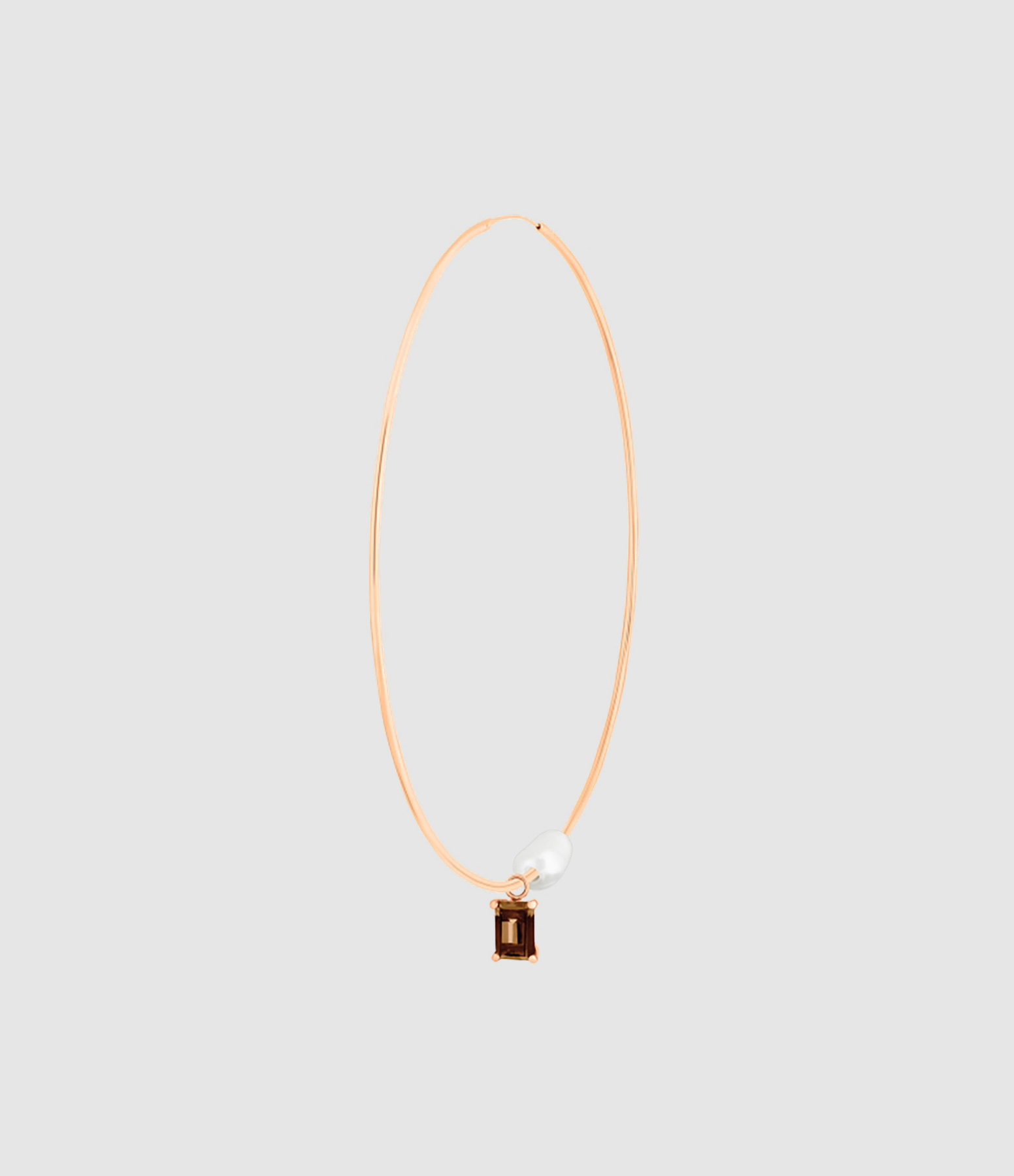 Boucle d'oreille Solo Jumbo Cocktail Quartz Fumé (vendue à l'unité)
