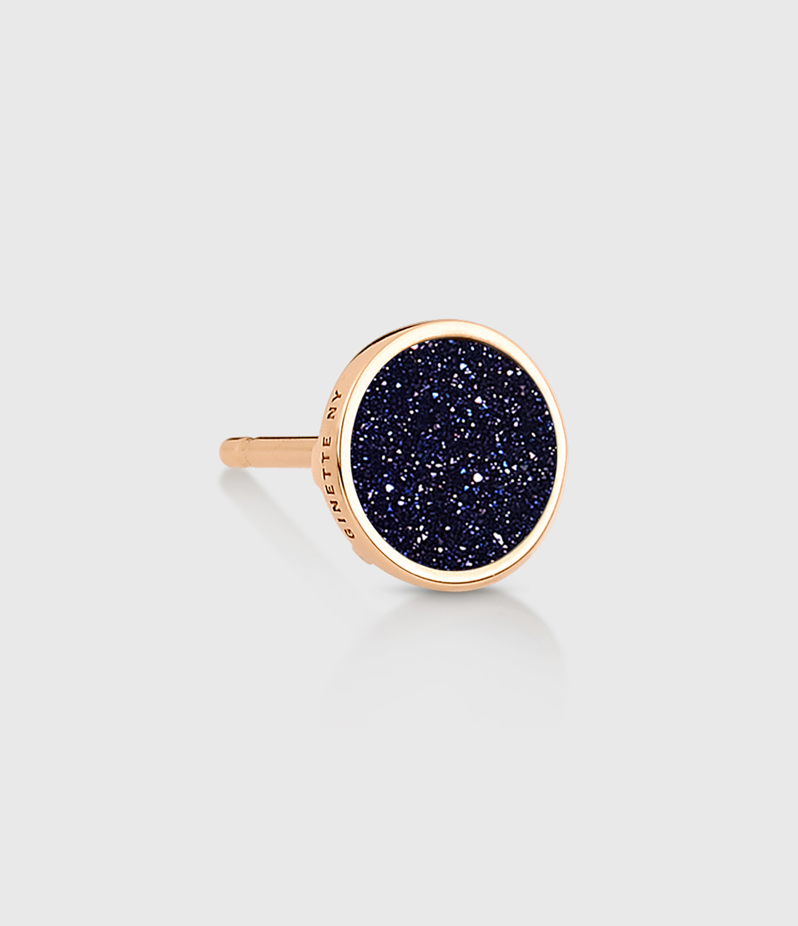 Boucle d'oreille Ever Disc Blue Sandstone Or Rose