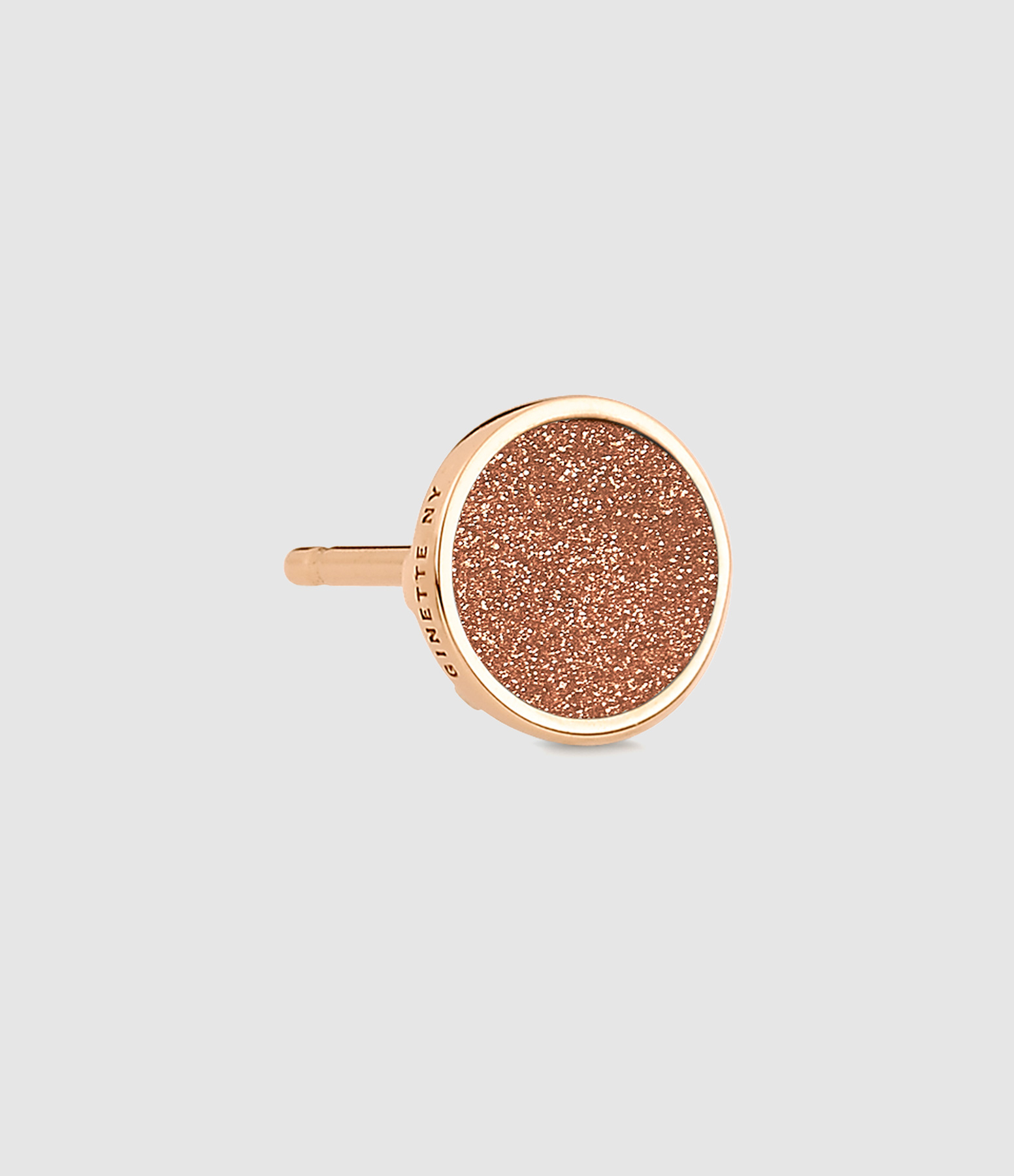 Boucle d'oreille Ever Disc Gold Sandstone Or Rose (vendue à l'unité)