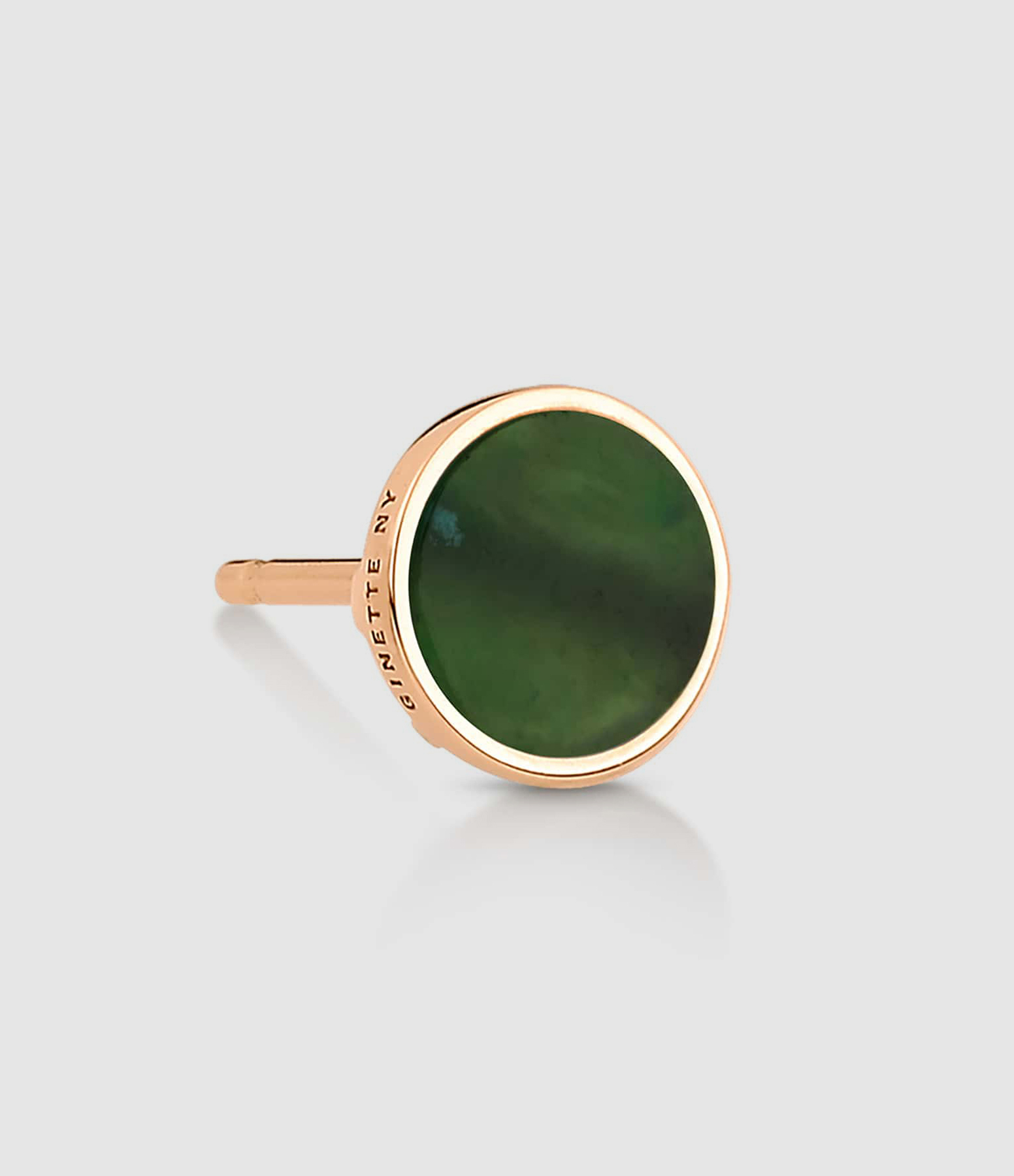 Boucle d'oreille Ever Disc Jade Or Rose (vendue à l'unité)