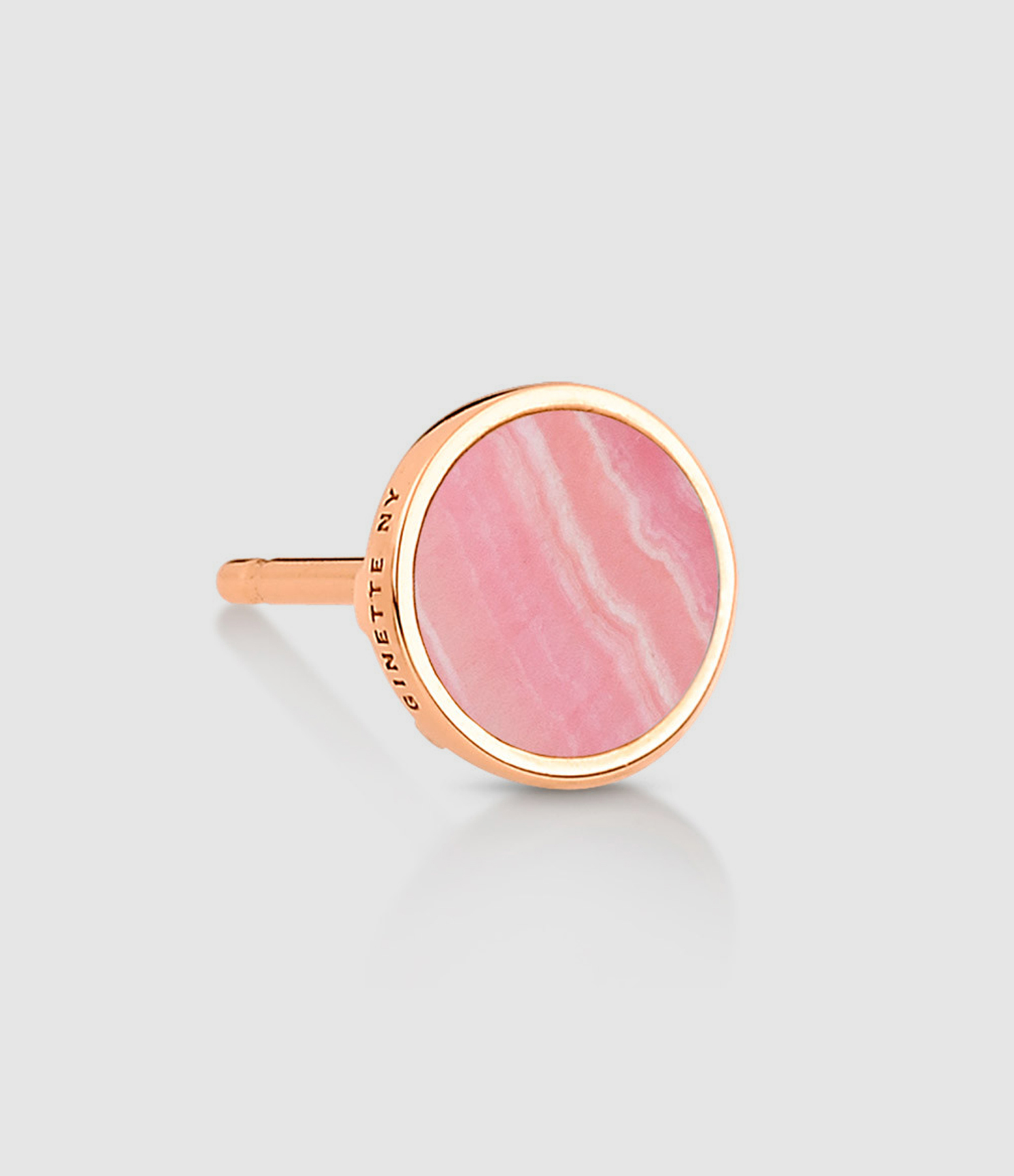 Boucle d'oreille Ever Disc Rhodocrosite Or Rose (vendue à l'unité)
