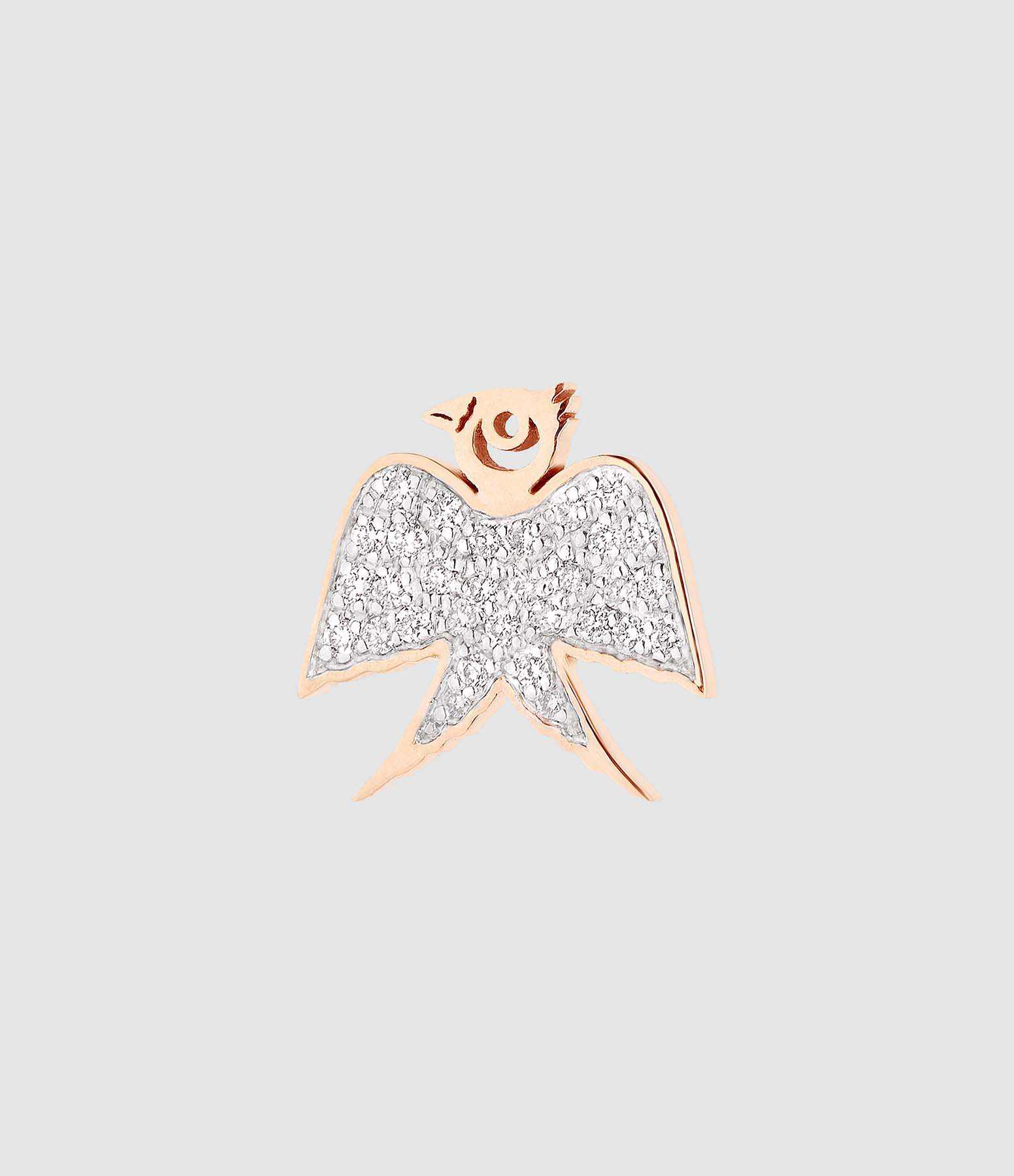 Boucle d'oreille Georgia Puce Diamants Or Rose (vendue à l'unité)