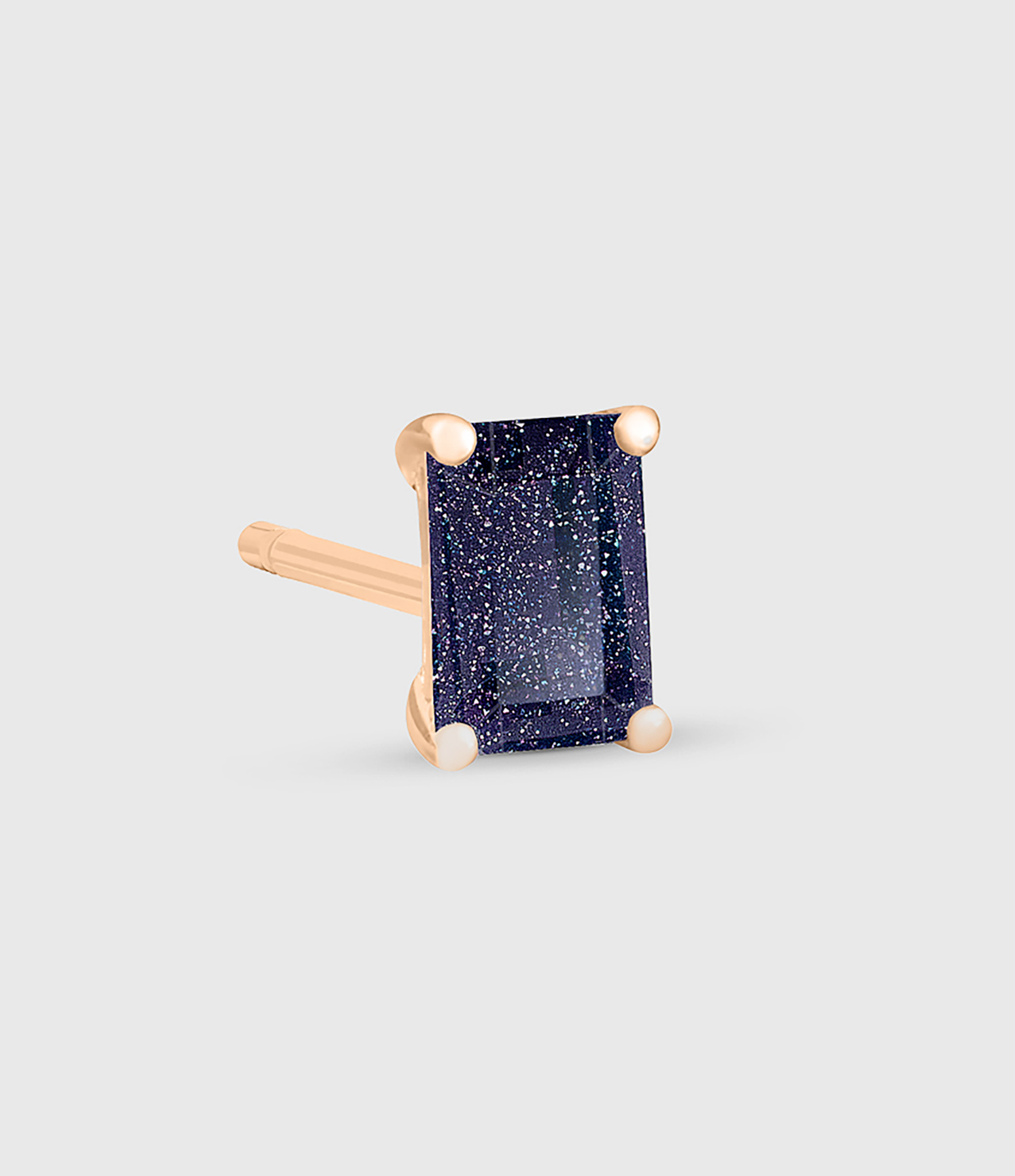 Boucle d'oreille Midnight Blue Sandstone Or Rose (vendue à l'unité)