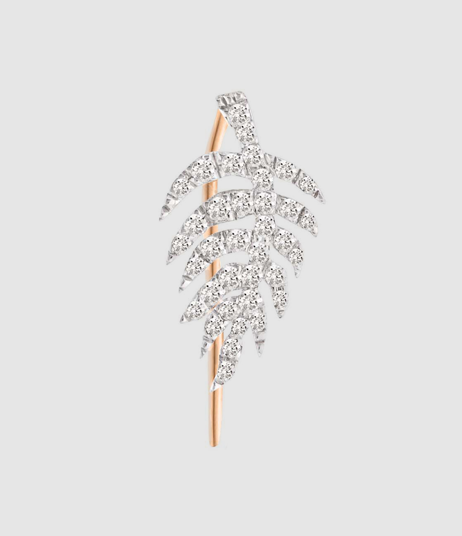 Boucle d'oreille Palms Diamants Or Rose (vendue à l'unité)