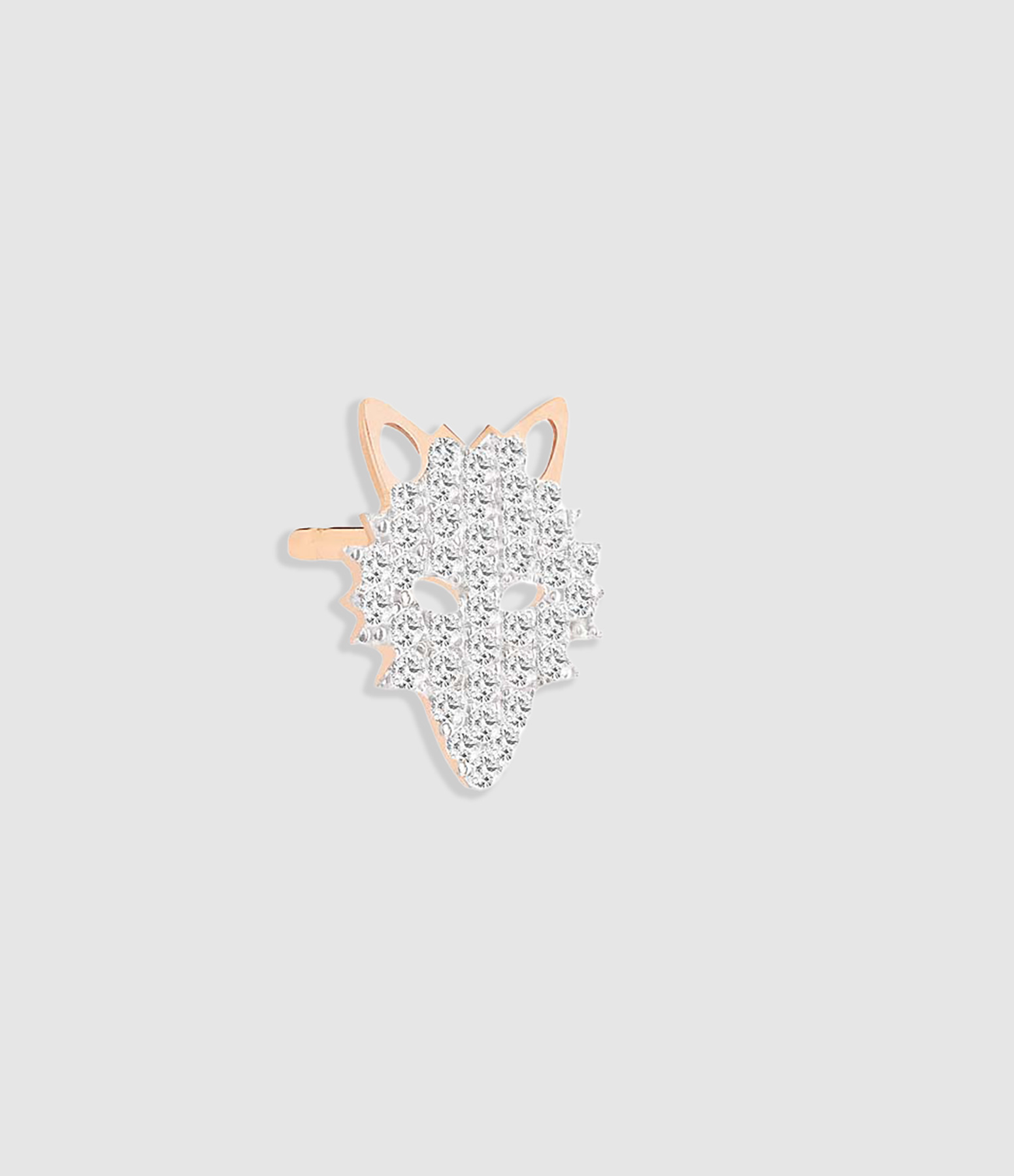 Boucle d'oreille Wolf Or Rose Diamants (vendue à l'unité)