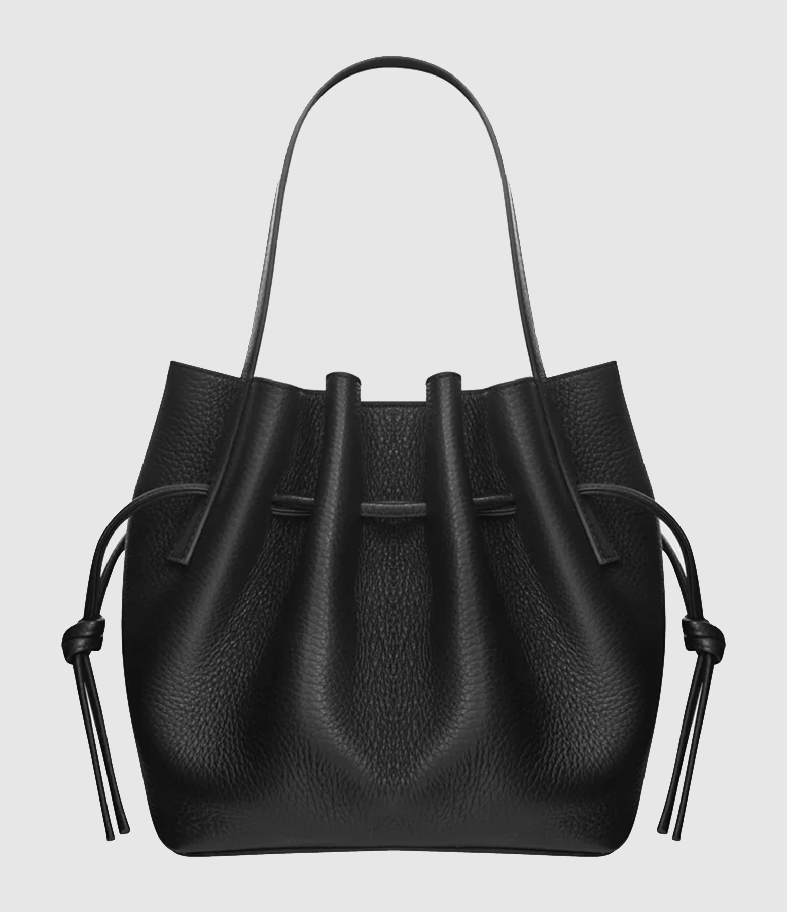 Sac Mini Scallop Tote Cuir Grainé Black