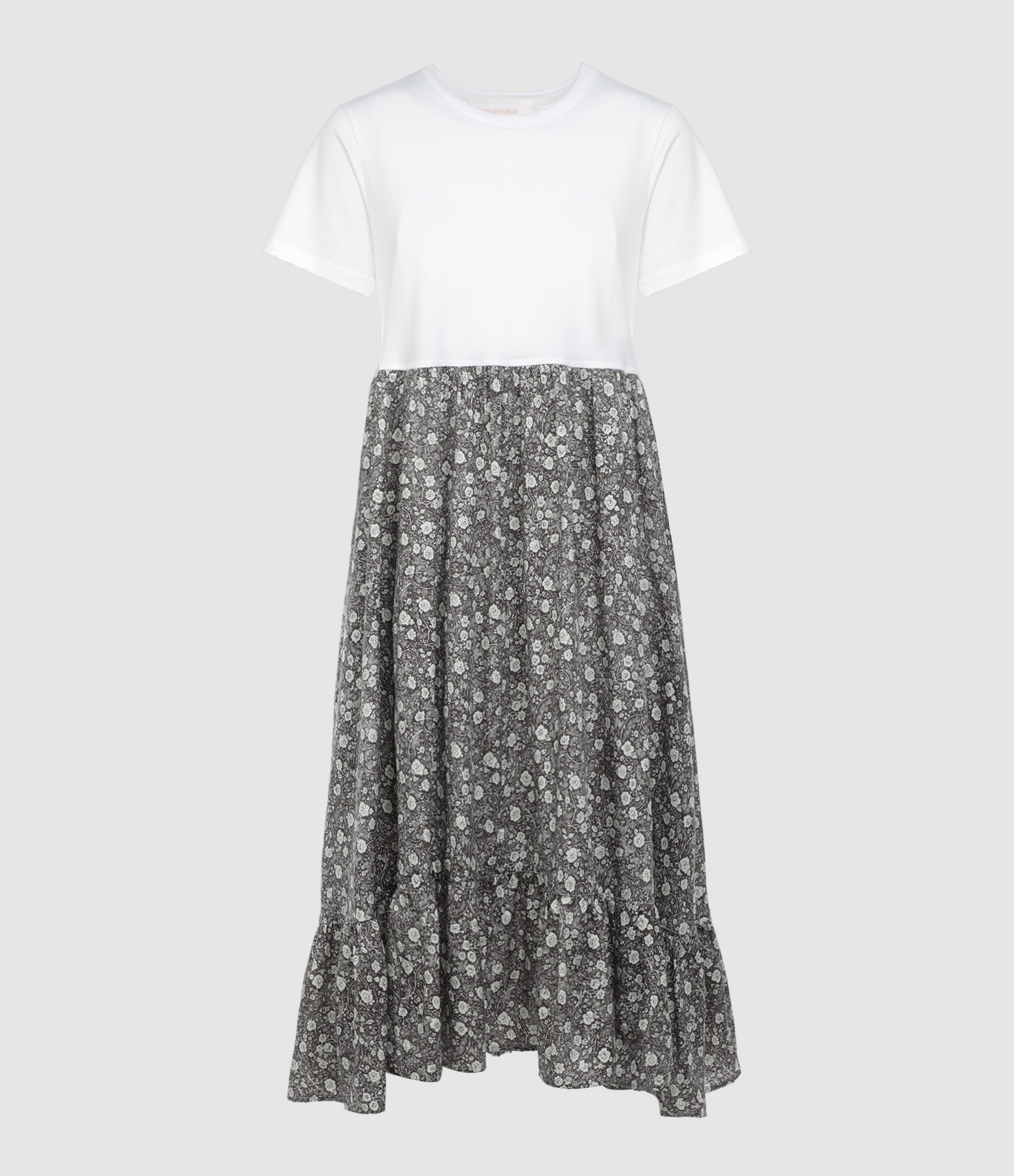 Robe Longue Blanc Noir